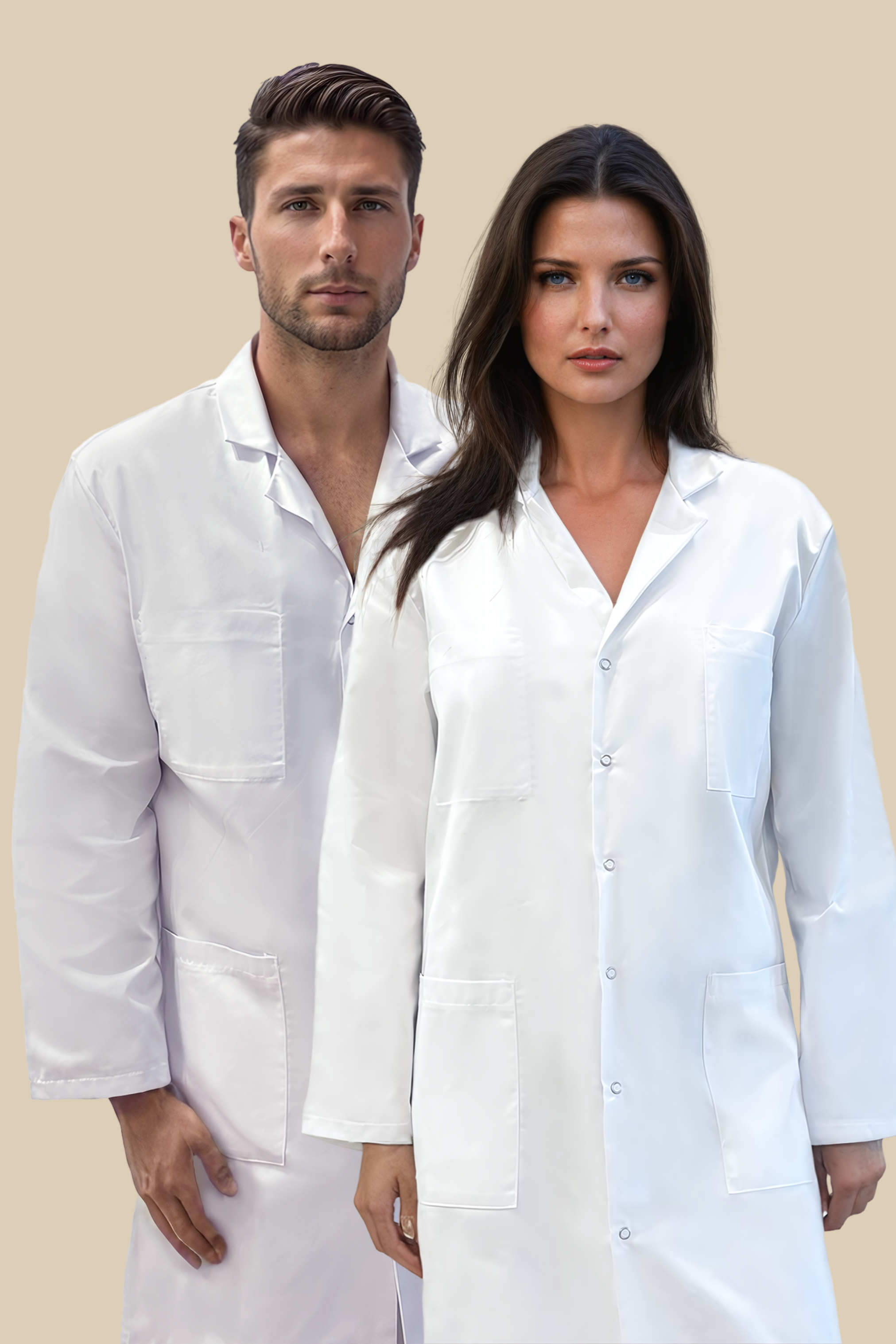 Pack de 2 blouses médicales mixtes longues 100% coton - 7724