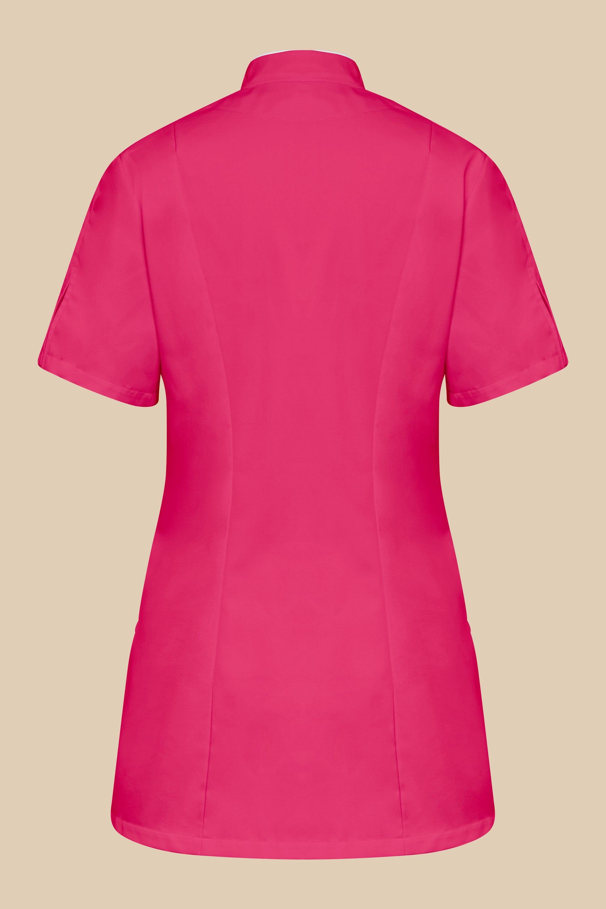 Blouse médicale femme col V fuchsia et blanc - KOSA