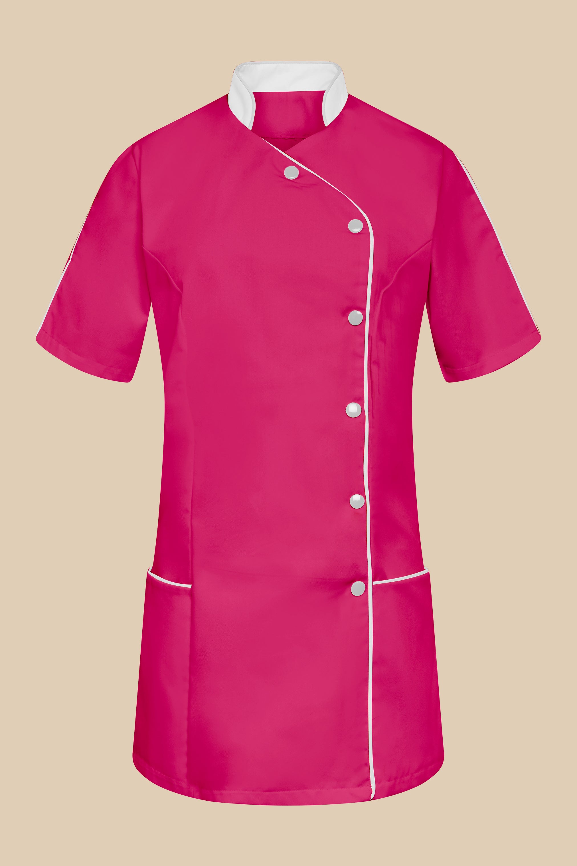 Blouse médicale femme fuchsia et blanc - SILA