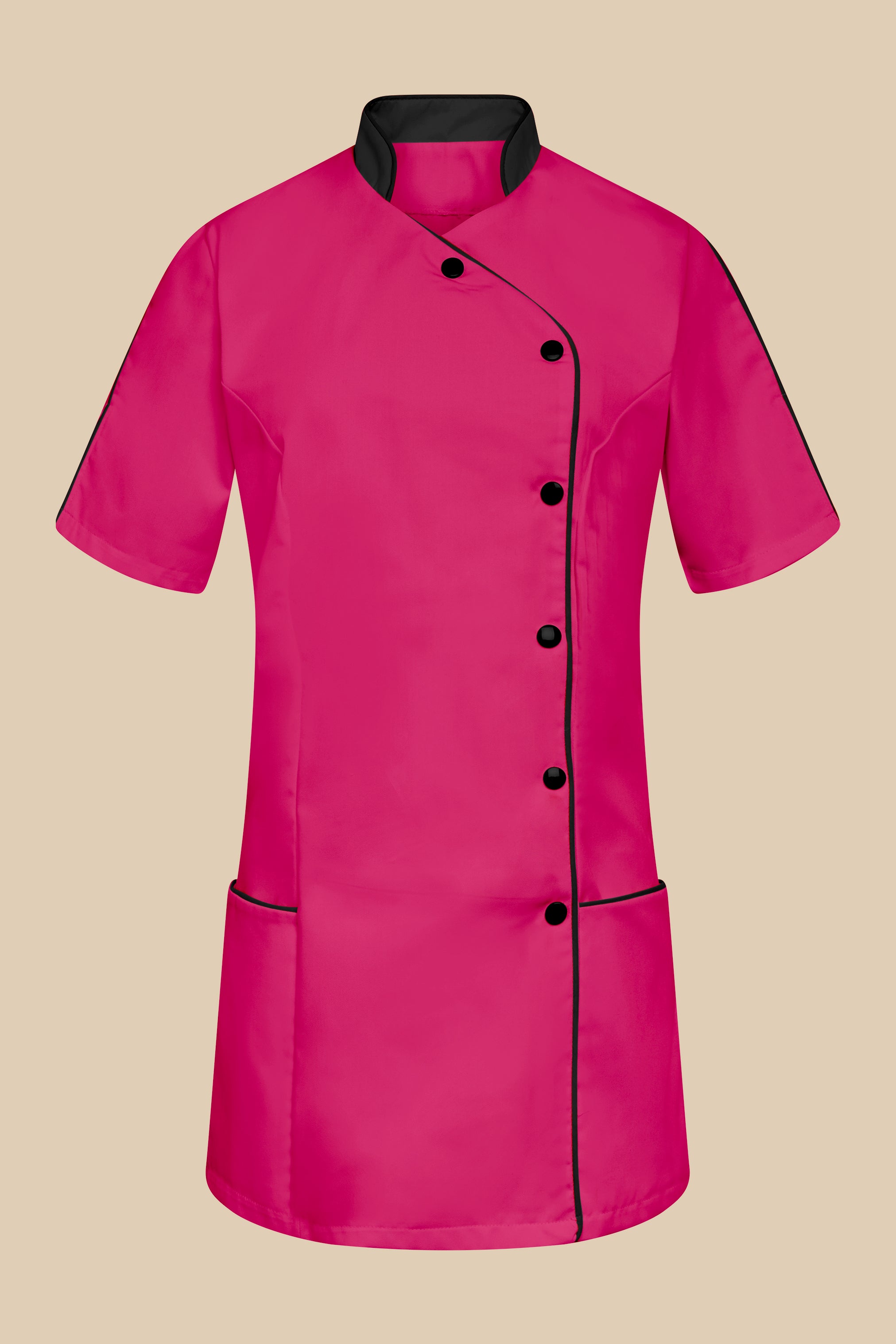 Blouse médicale femme fuchsia et noir - SILA