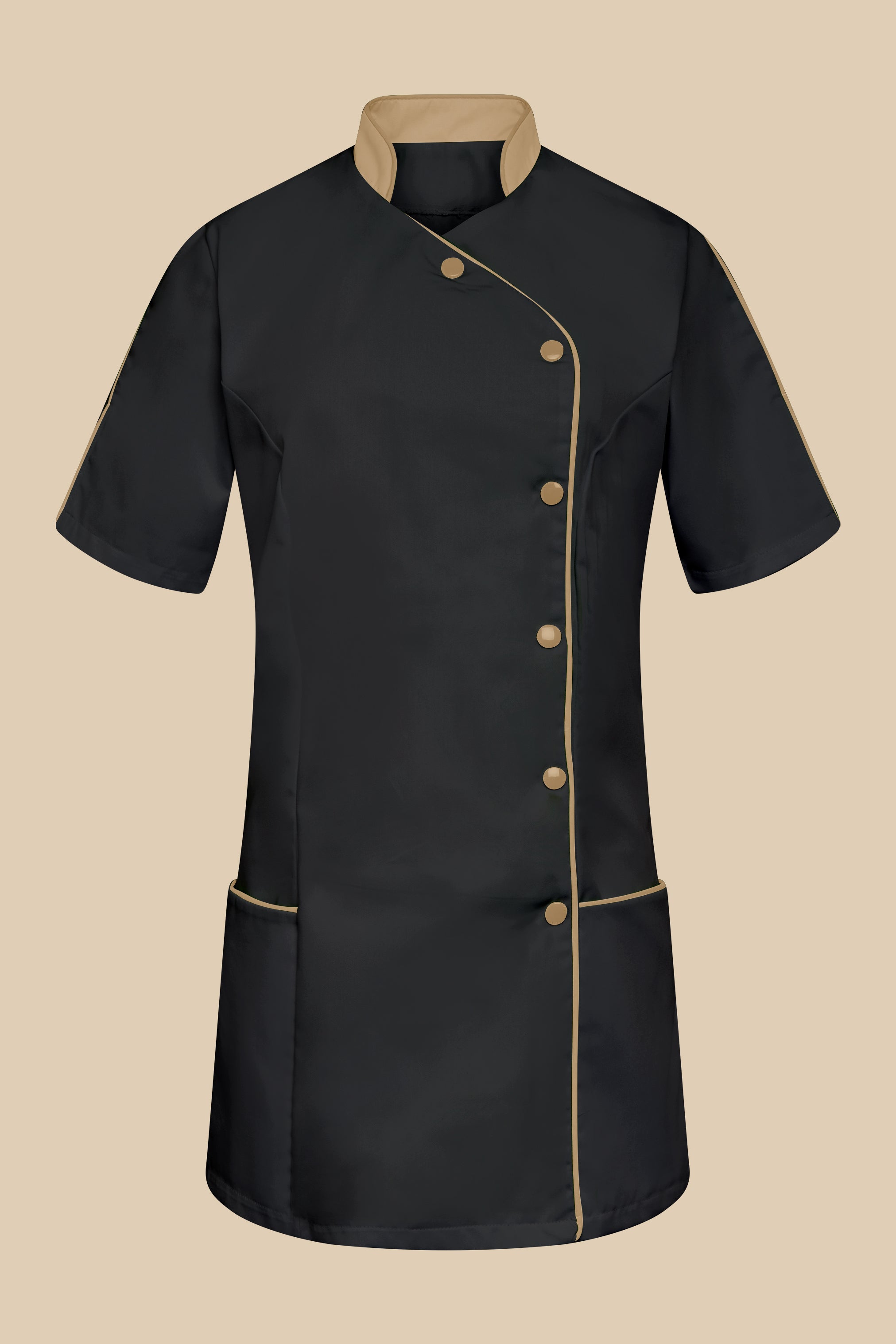 Blouse médicale femme noir et biscuit - SILA