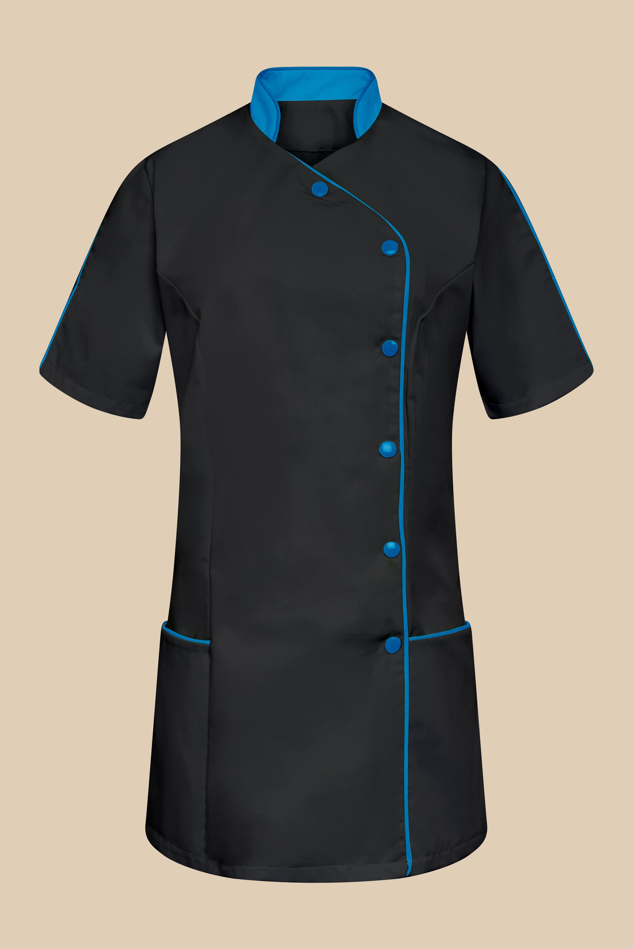 Blouse médicale femme noir et turquoise - SILA