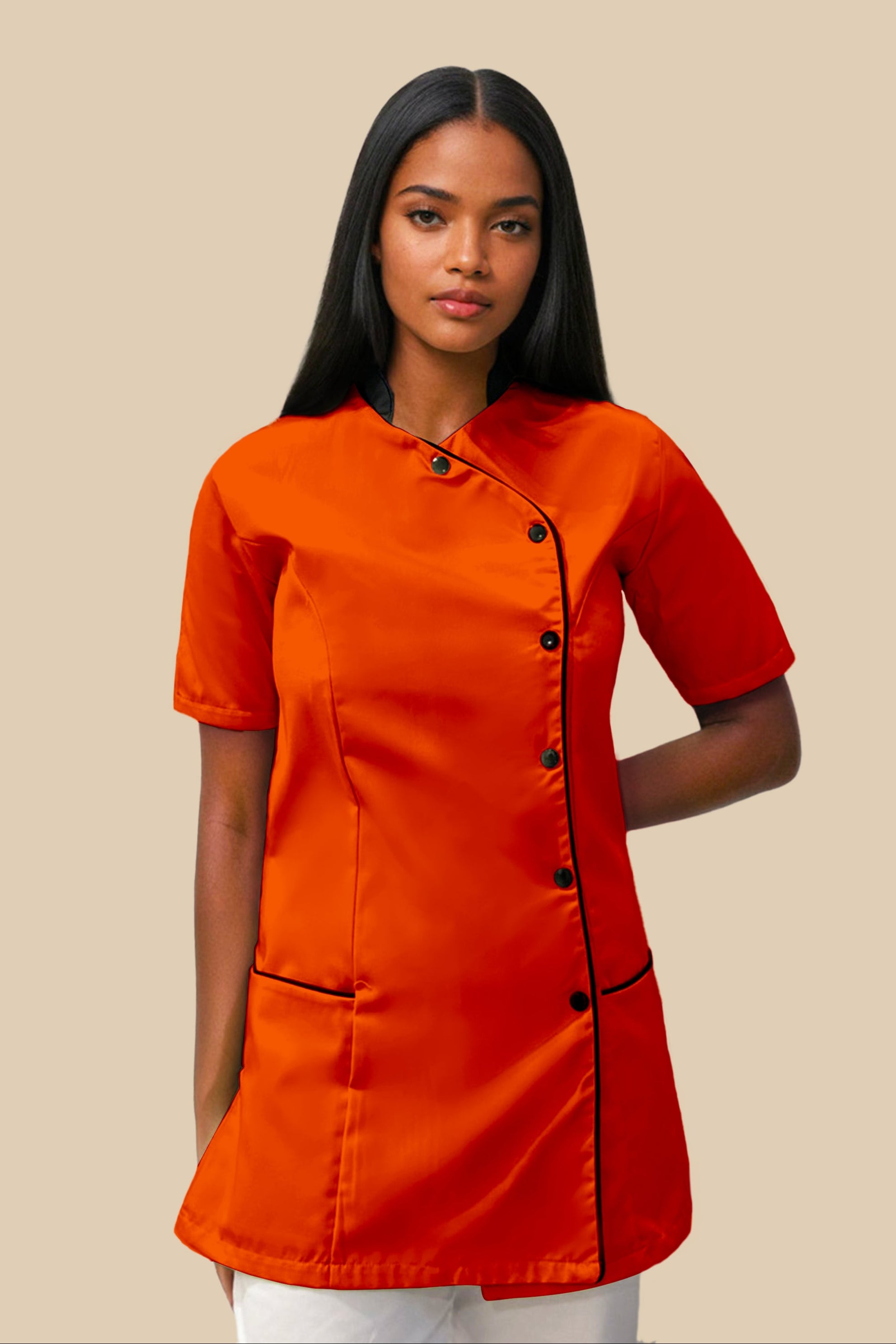 Blouse médicale femme orange et noir - SILA