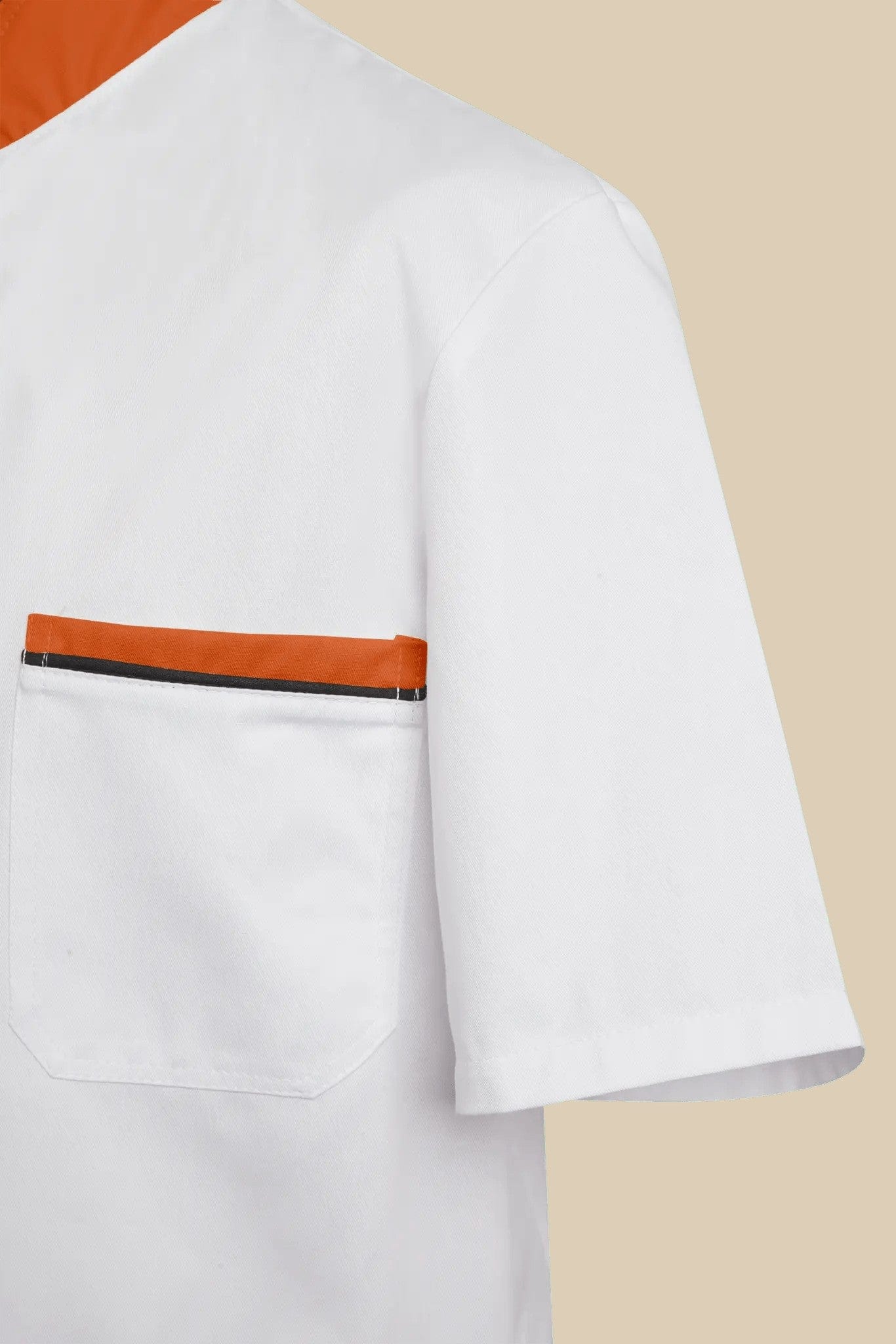 SRC Création Blouse Médicale Blouse médicale blanc et orange homme fermeture éclair - PRESPO