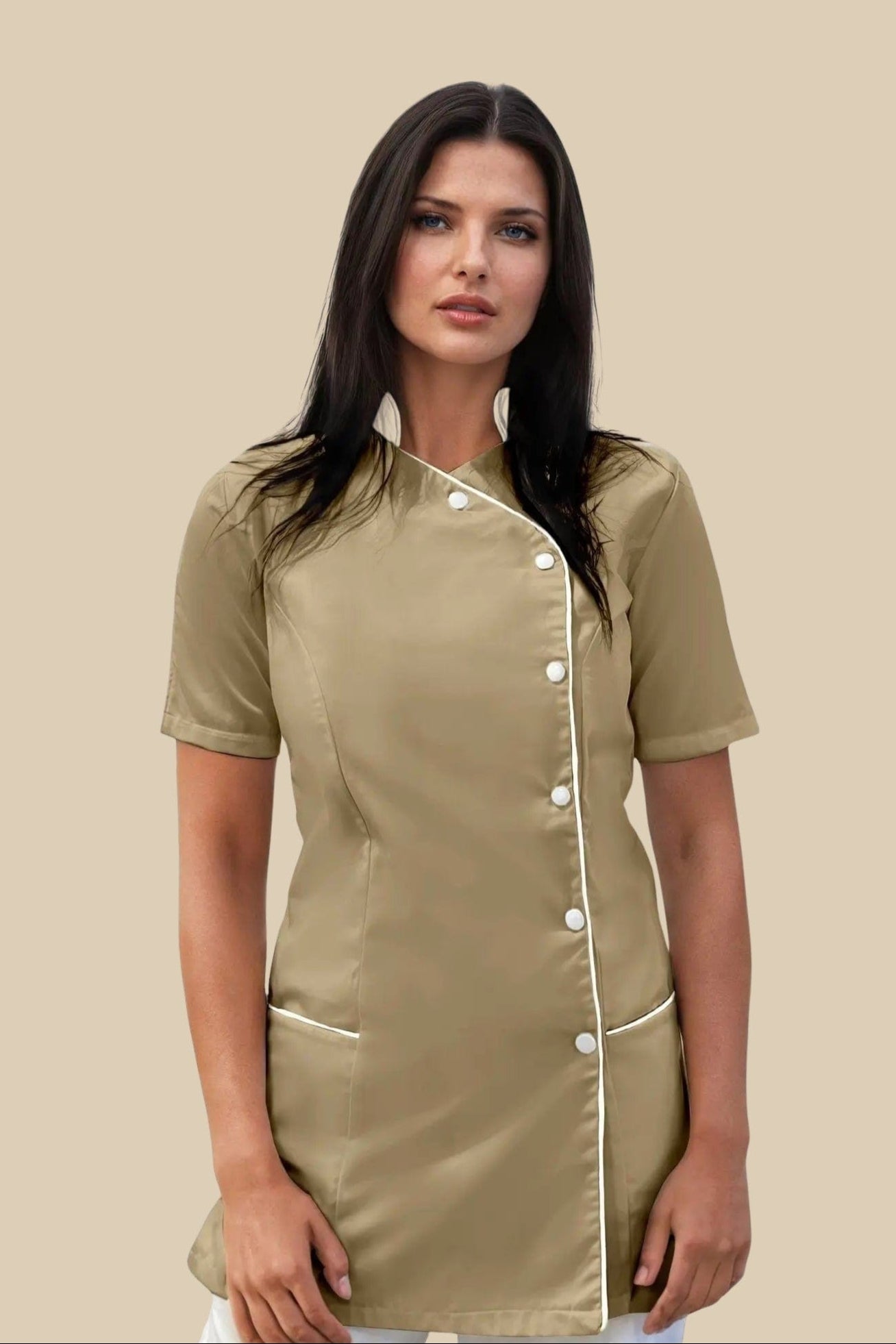 SRC Création Blouse Médicale Blouse médicale femme biscuit et blanc - SILA