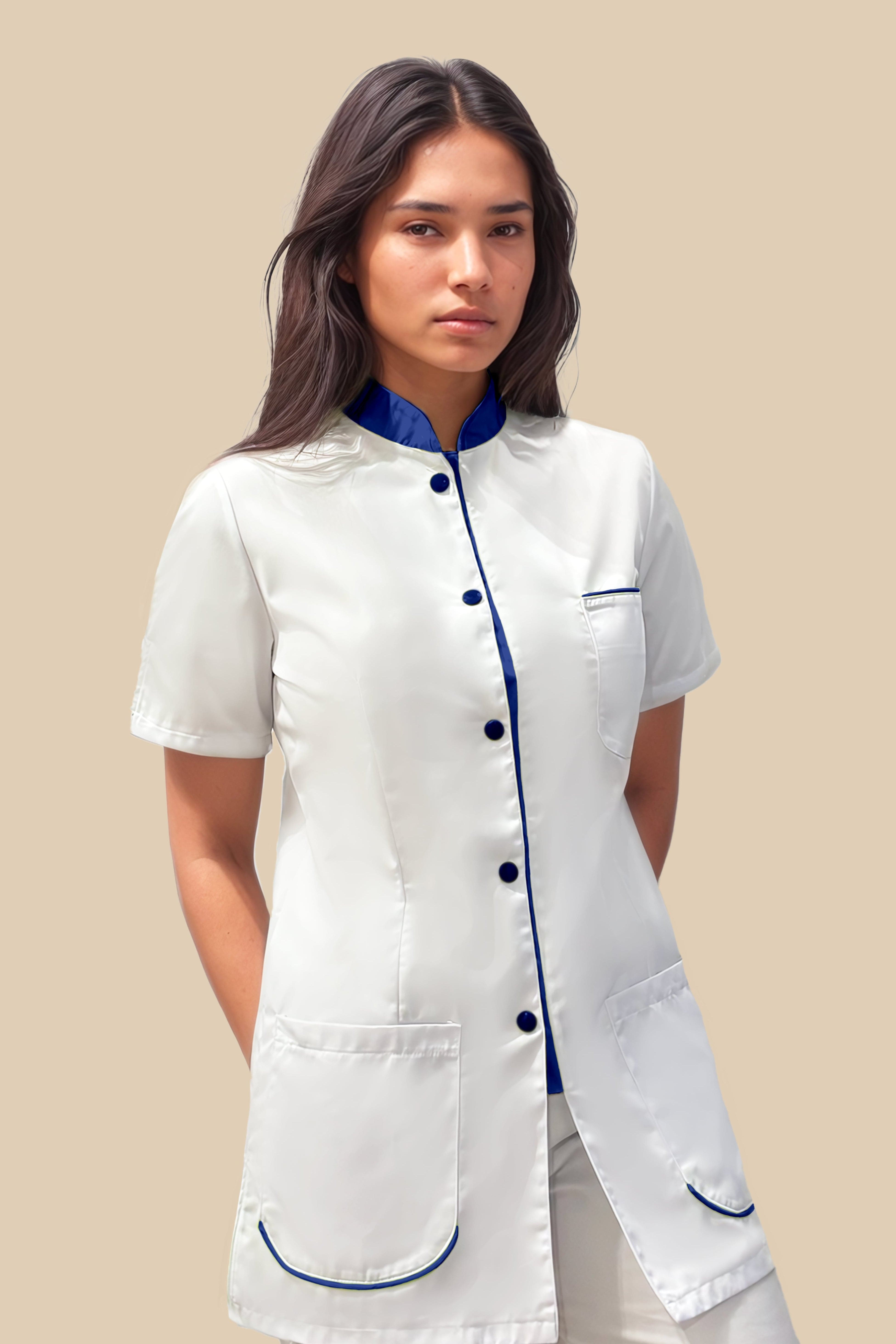 SRC Création Blouse Médicale Blouse médicale femme blanc et marine - SAANA