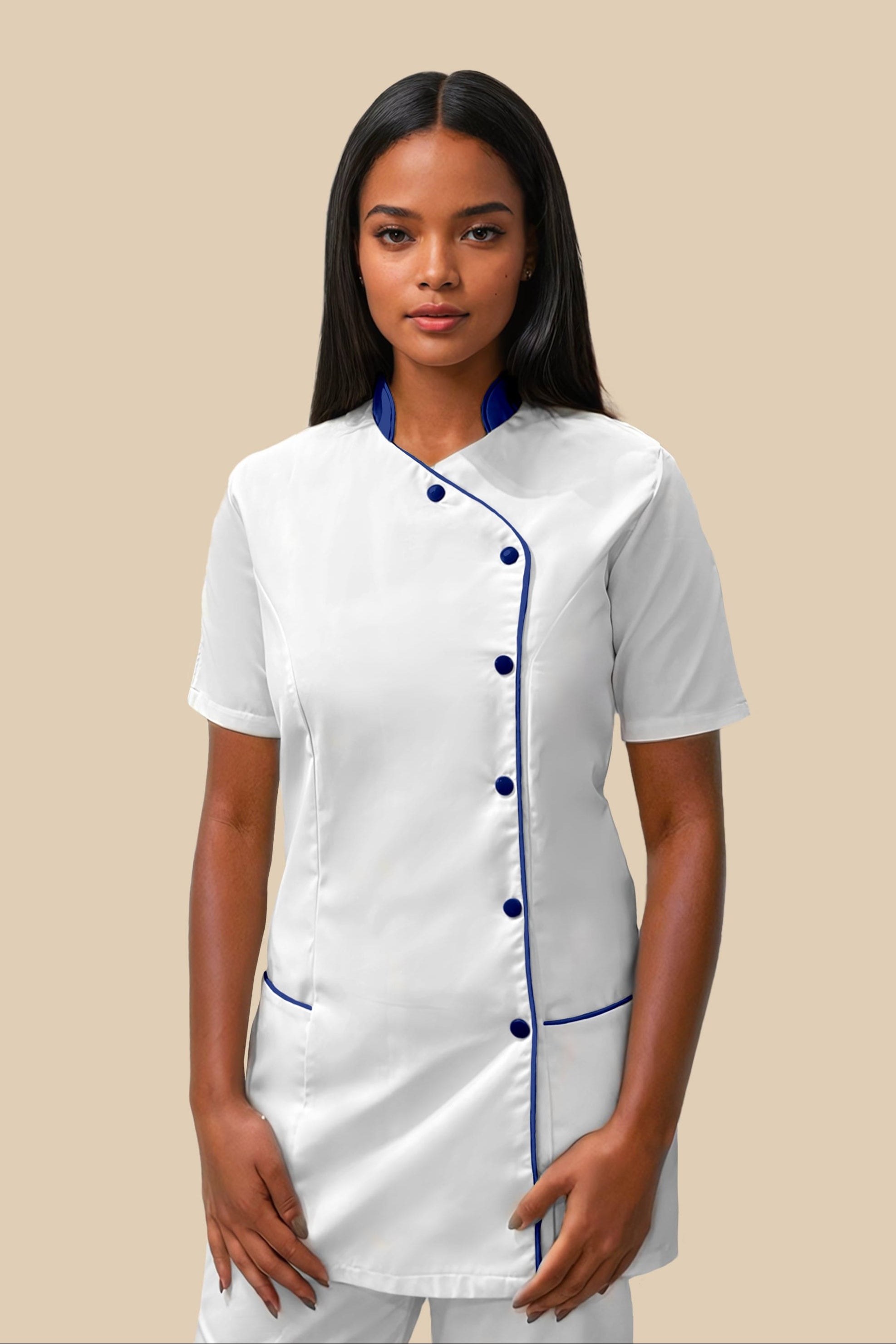 SRC Création Blouse Médicale Blouse médicale femme blanc et marine - SILA