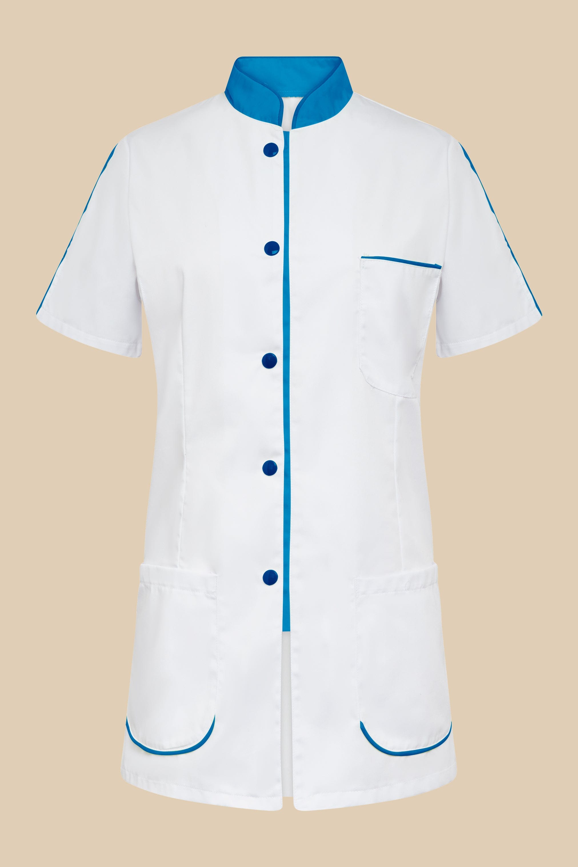 SRC Création Blouse Médicale Blouse médicale femme blanc et turquoise - SAANA