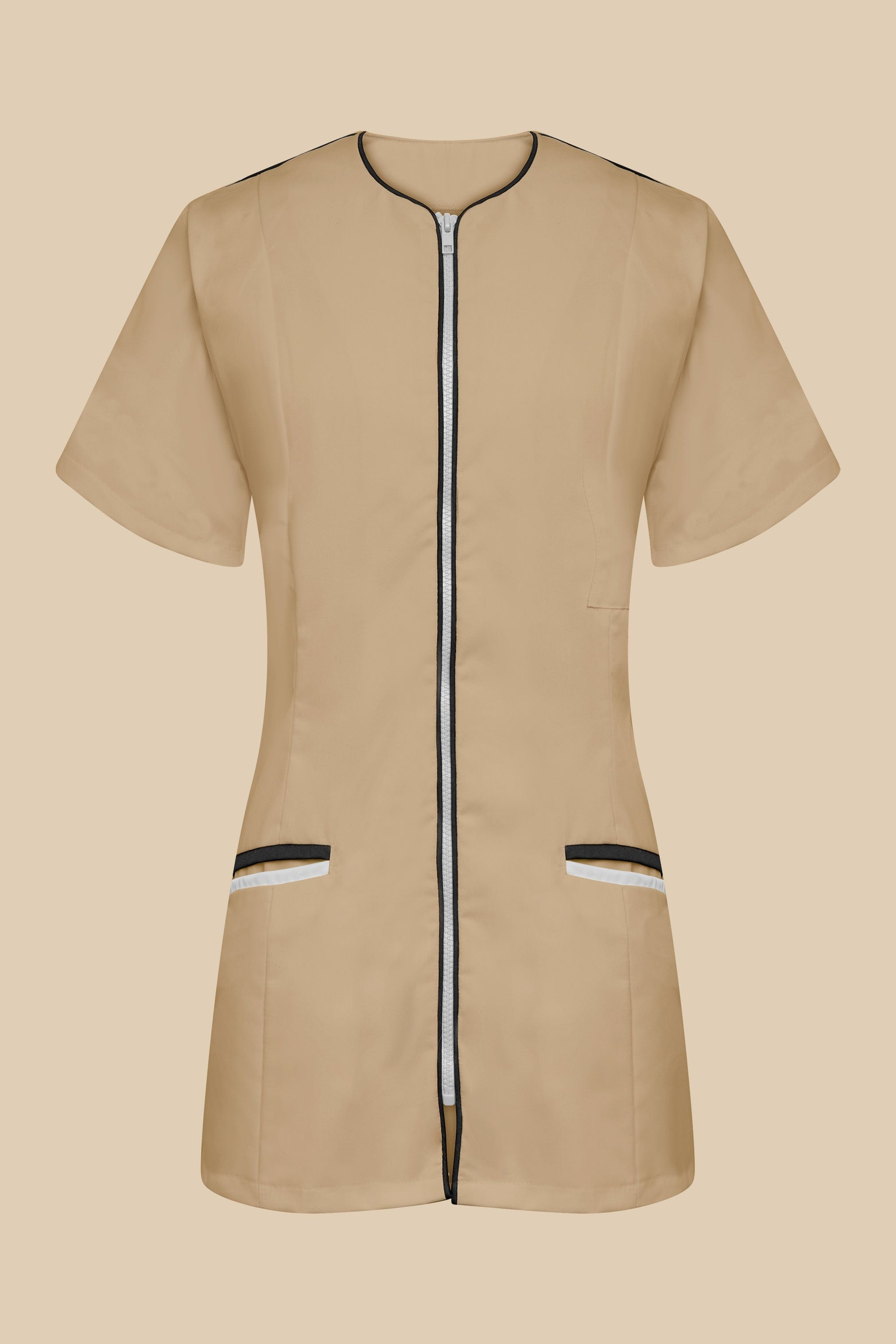 SRC Création Blouse Médicale Blouse médicale femme cintrée biscuit/noir/blanc - LOKKA