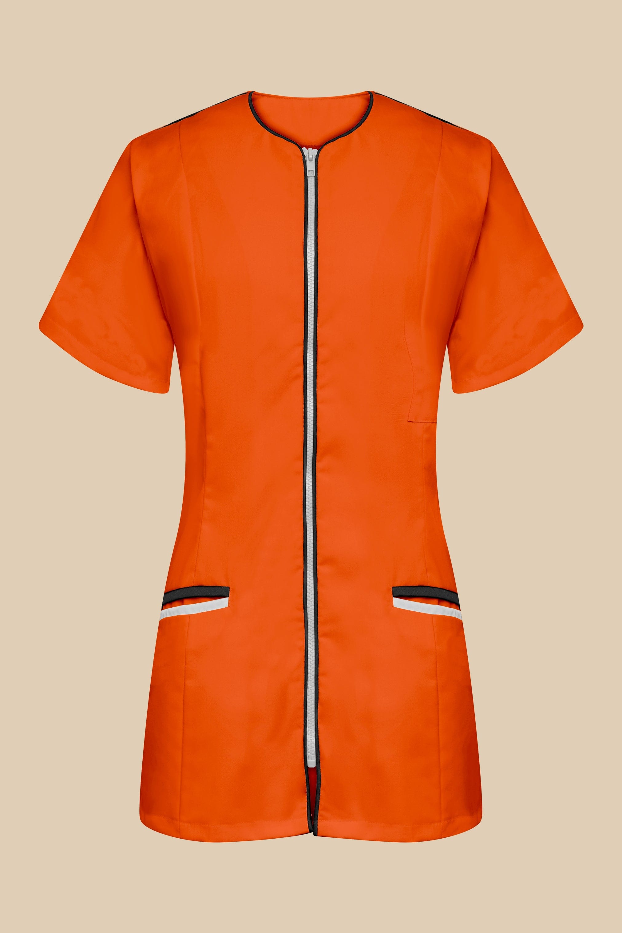 SRC Création Blouse Médicale Blouse médicale femme cintrée Orange/Noir/Blanc - LOKKA