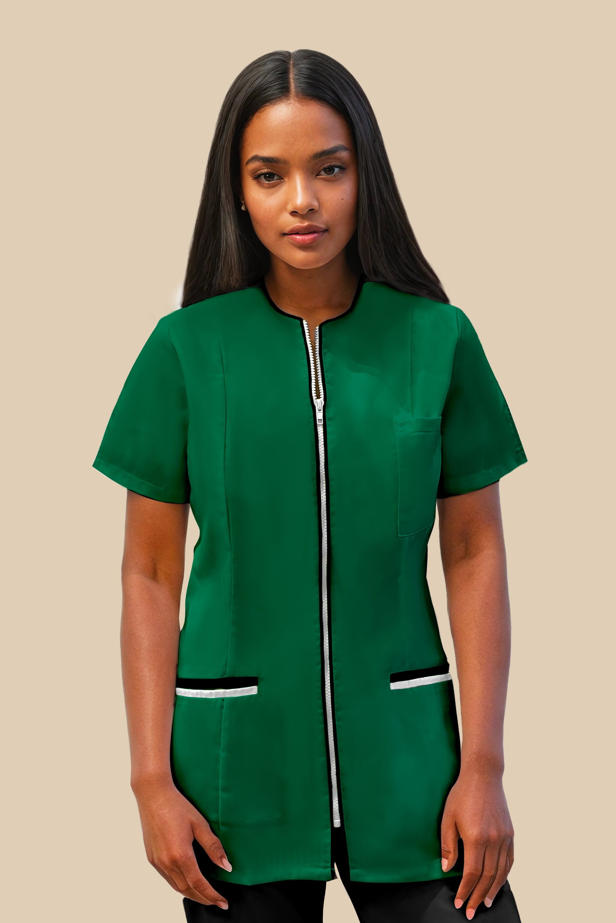 SRC Création Blouse Médicale Blouse médicale femme cintrée Vert/Noir/Blanc - LOKKA