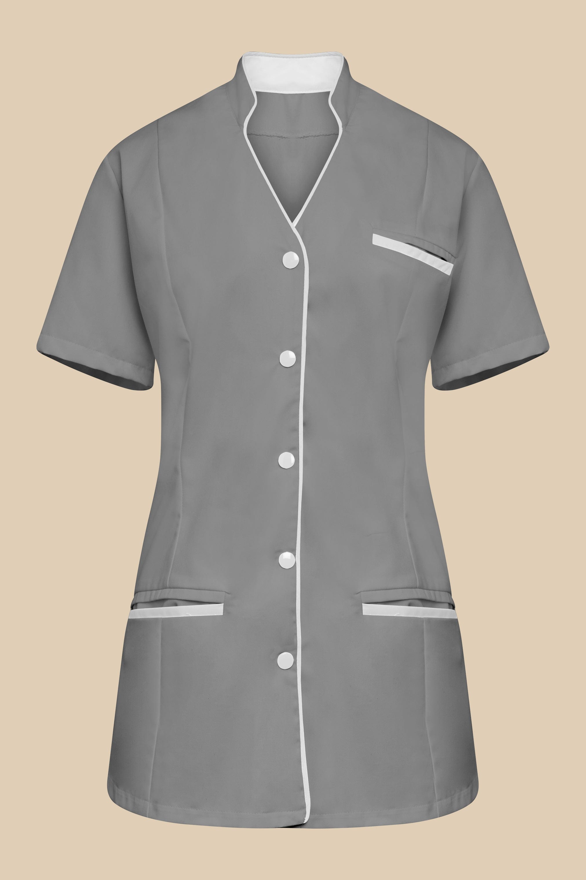 SRC Création Blouse Médicale Blouse médicale femme col V gris et blanc - KOSA