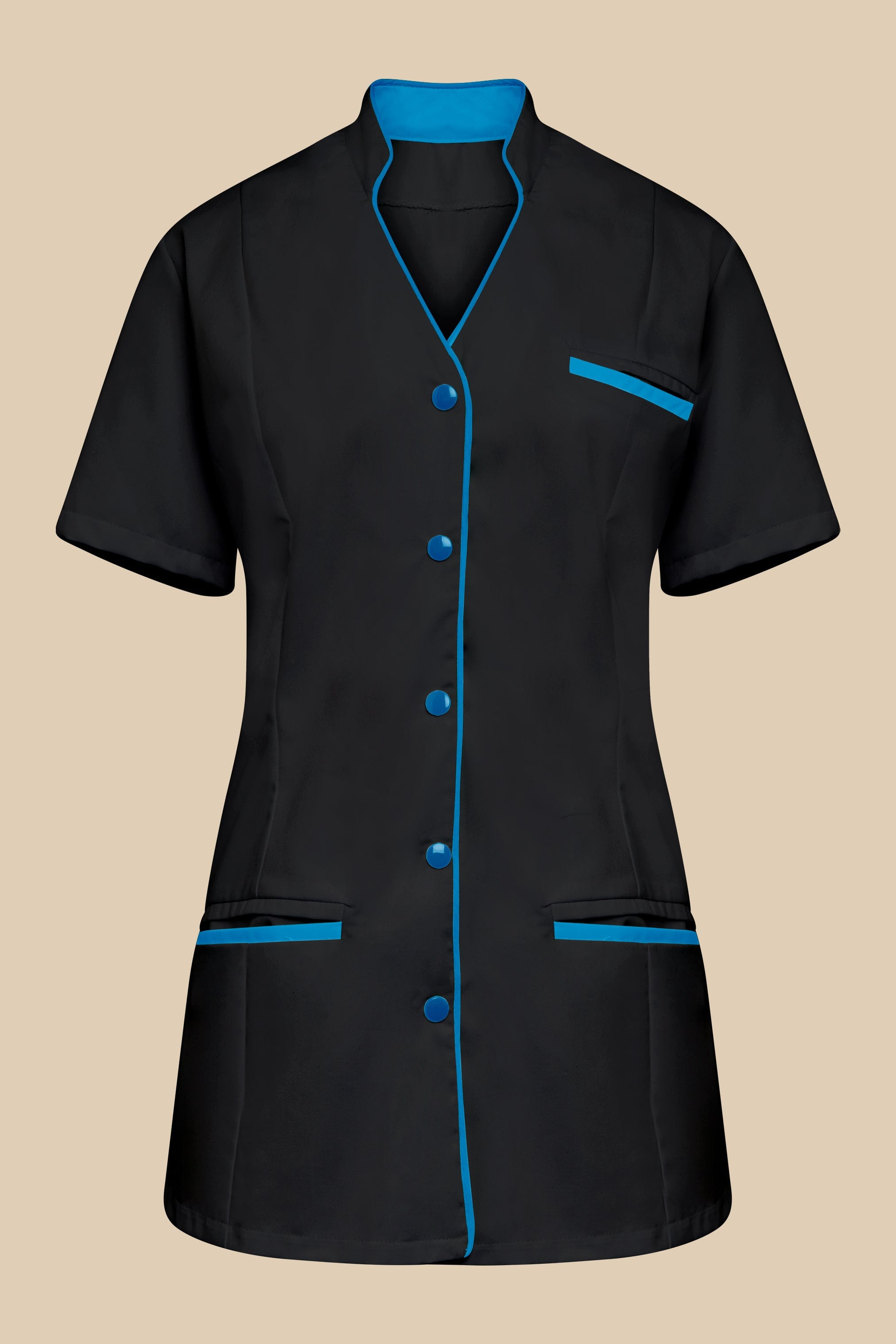 SRC Création Blouse Médicale Blouse médicale femme col V noir et turquoise - KOSA