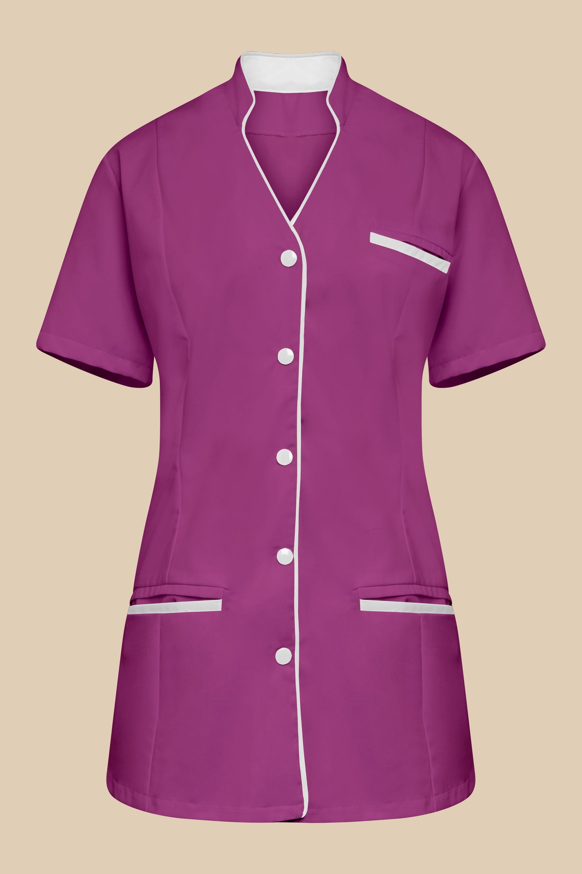 SRC Création Blouse Médicale Blouse médicale femme col V prune et blanc - KOSA