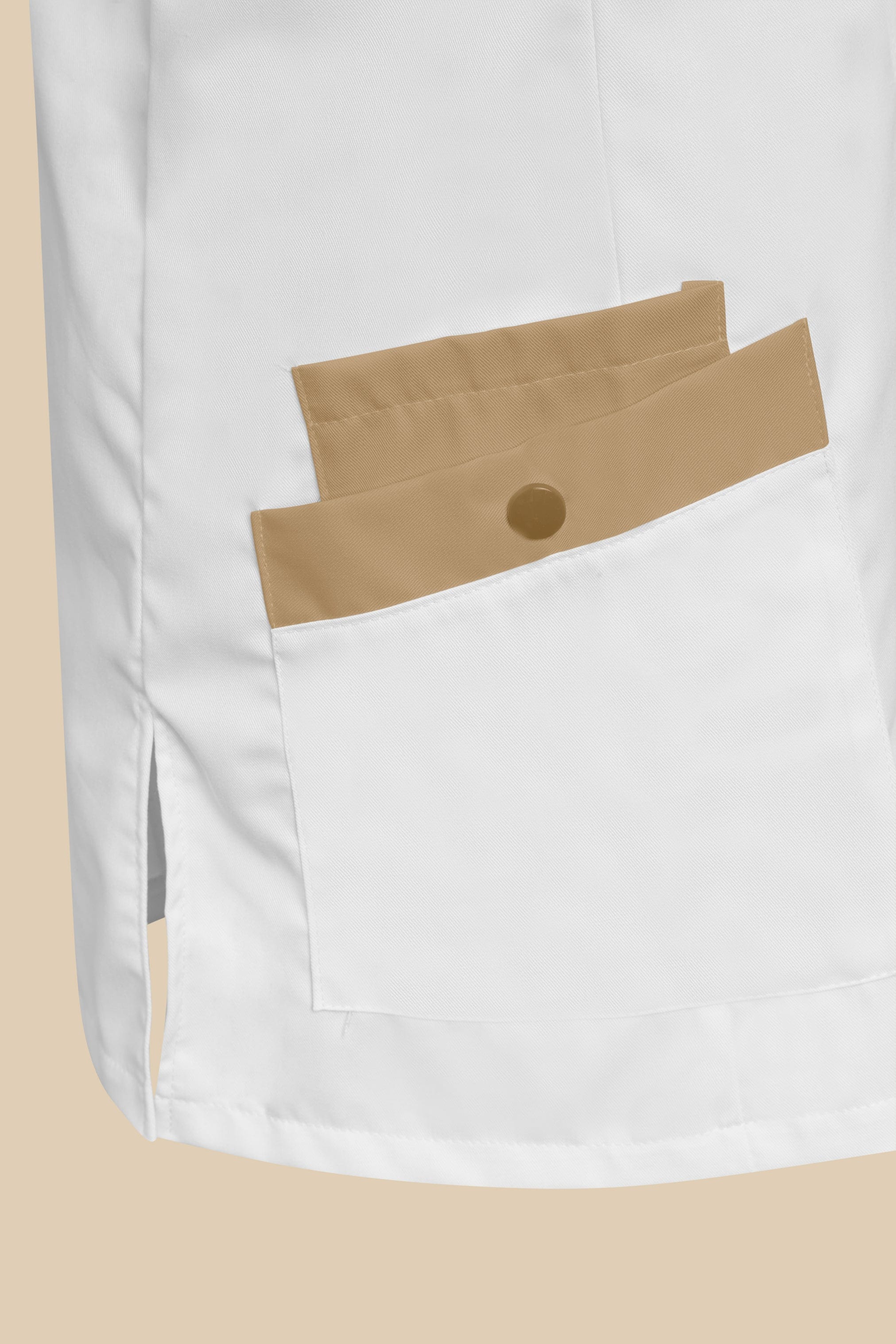 SRC Création Blouse Médicale Blouse médicale femme fermeture éclair blanc et biscuit - ISKA