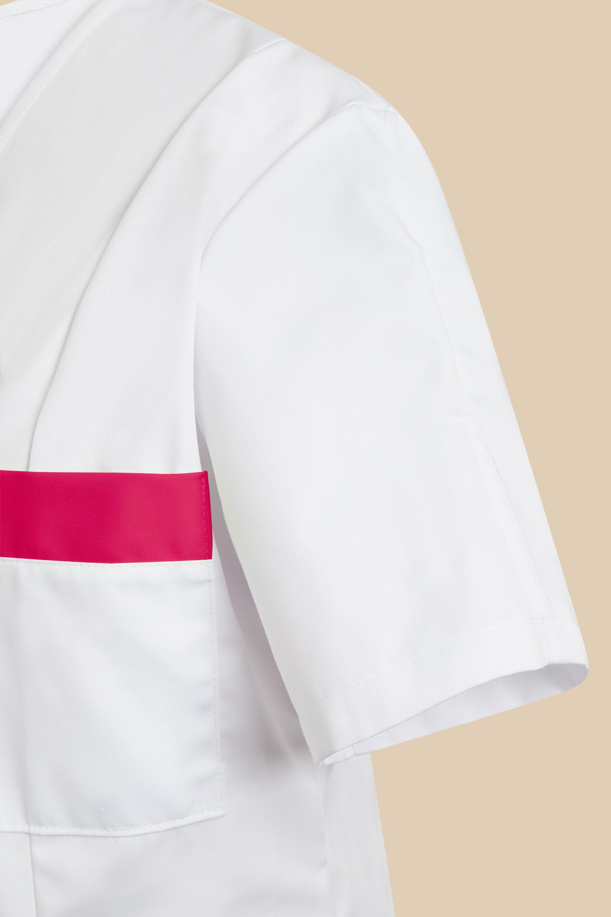 SRC Création Blouse Médicale Blouse médicale femme fermeture éclair blanc et fuchsia - ISKA