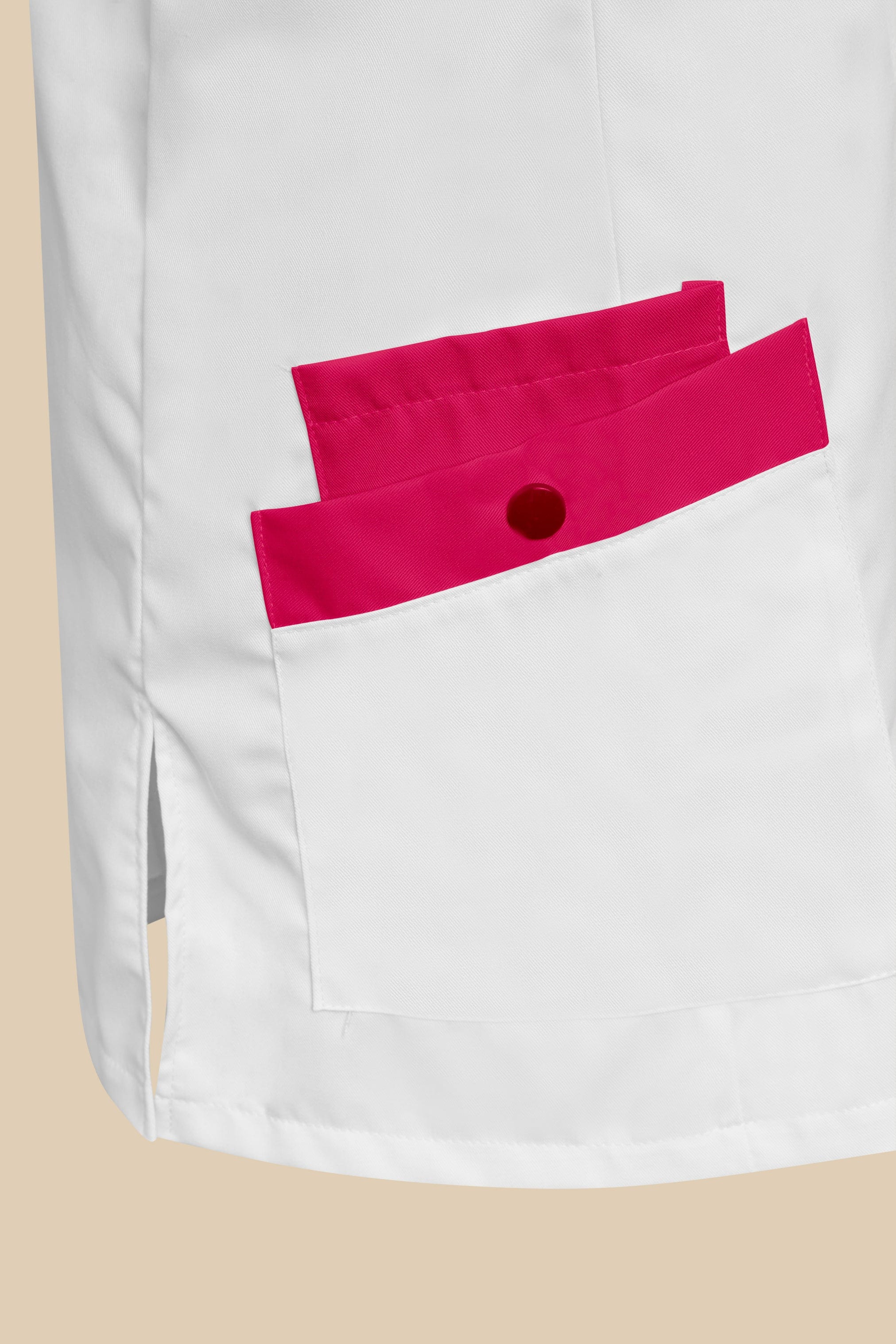 SRC Création Blouse Médicale Blouse médicale femme fermeture éclair blanc et fuchsia - ISKA