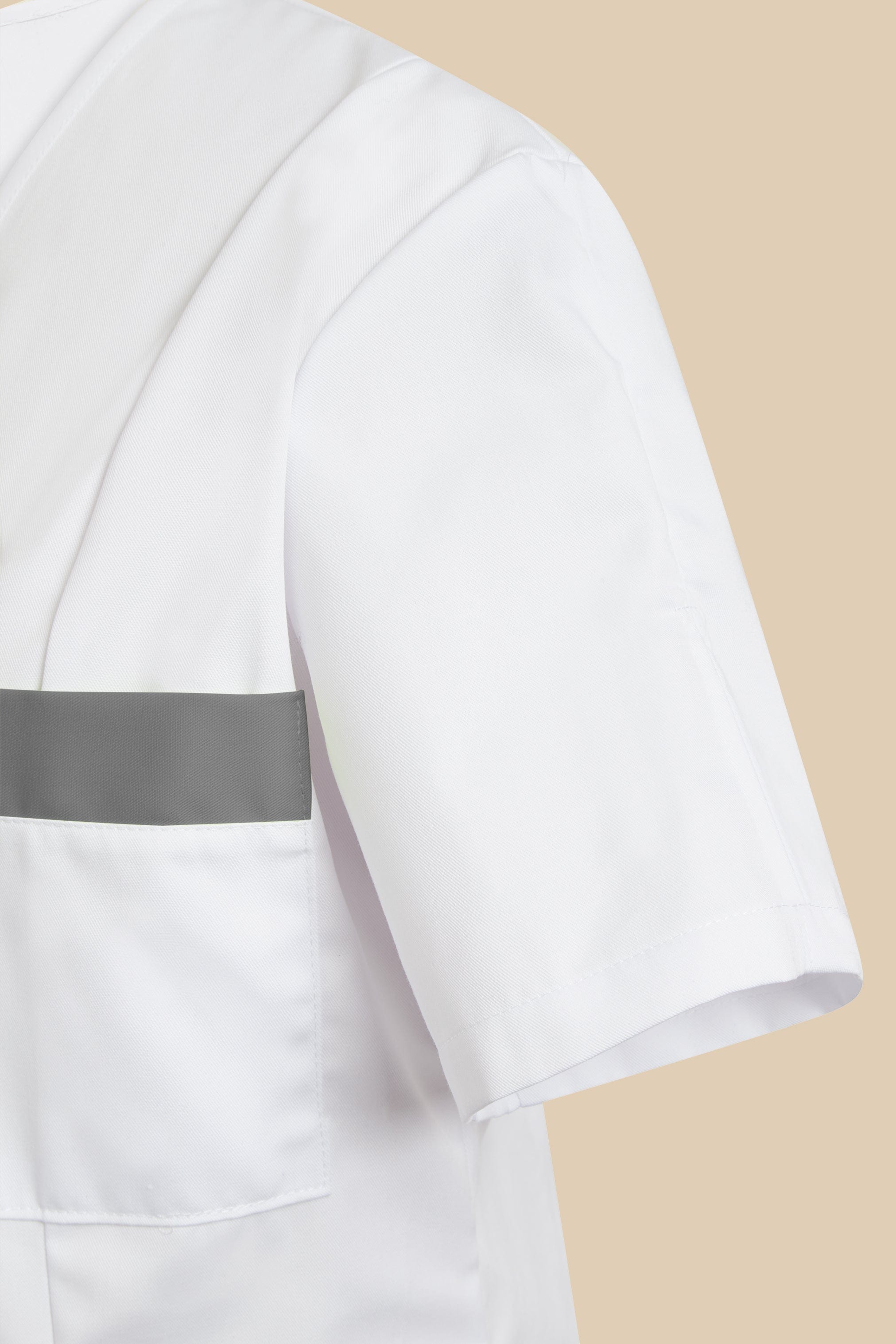 SRC Création Blouse Médicale Blouse médicale femme fermeture éclair blanc et gris - ISKA
