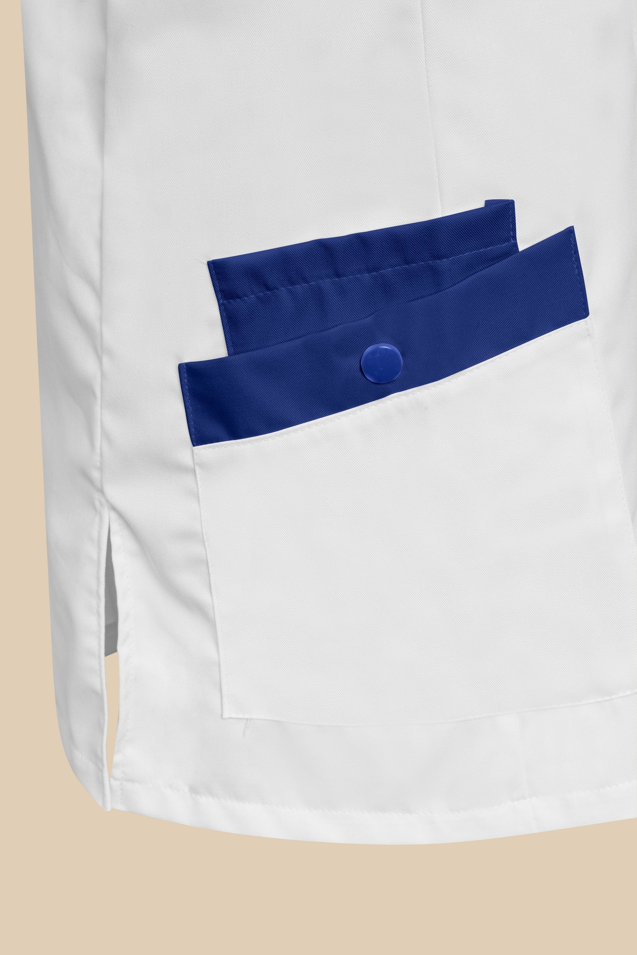 SRC Création Blouse Médicale Blouse médicale femme fermeture éclair blanc et marine - ISKA