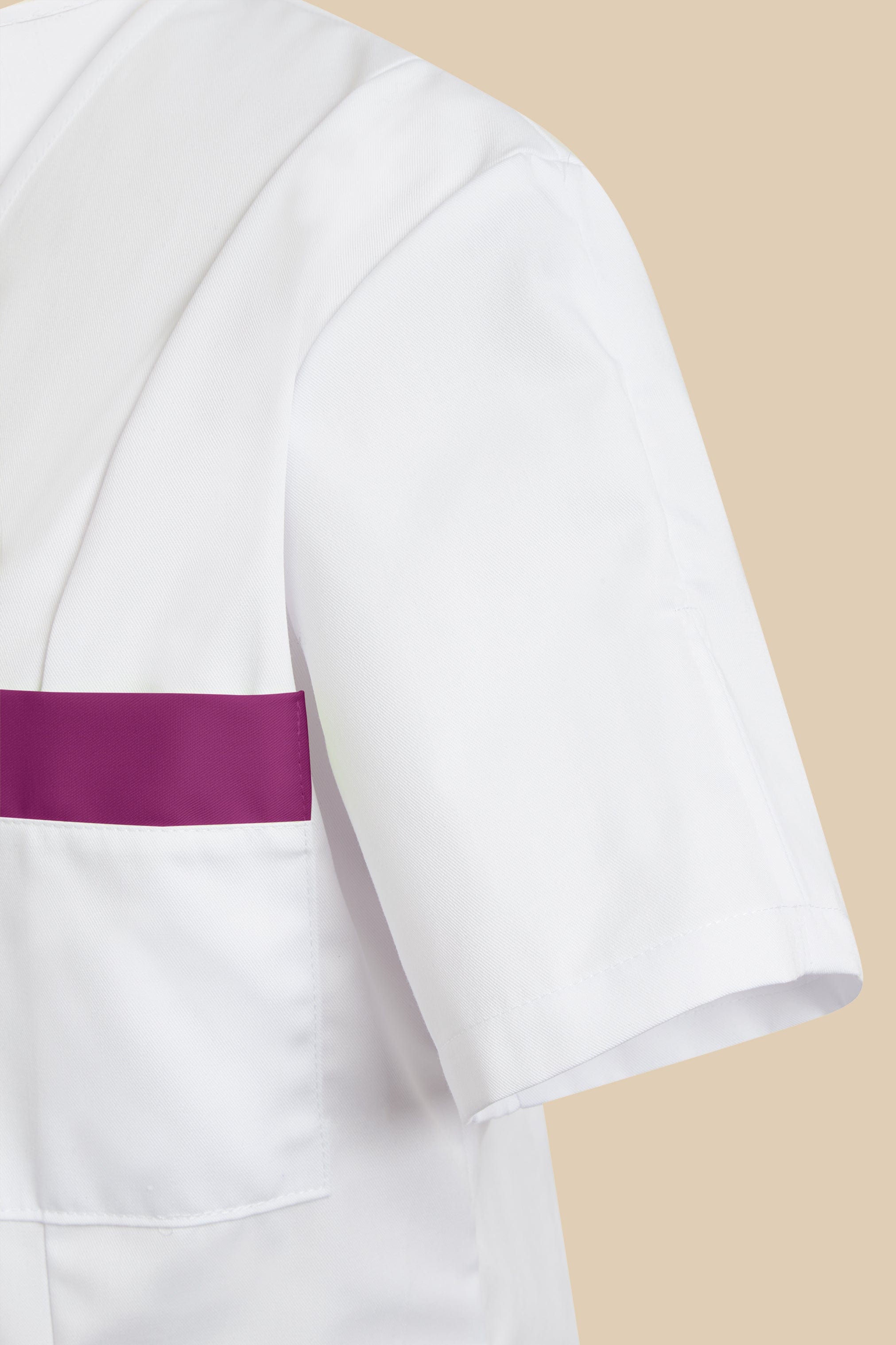 SRC Création Blouse Médicale Blouse médicale femme fermeture éclair blanc et prune - ISKA