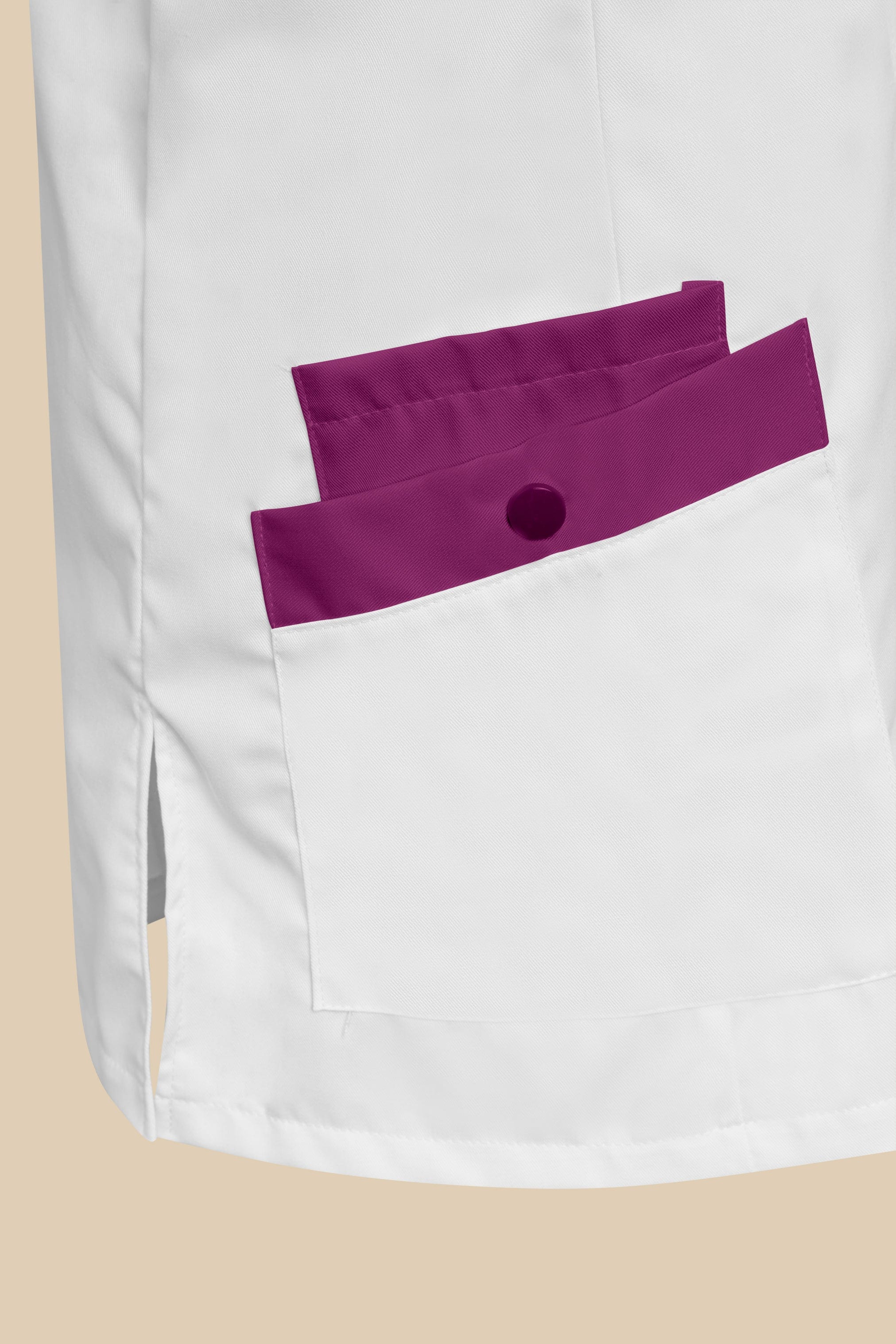 SRC Création Blouse Médicale Blouse médicale femme fermeture éclair blanc et prune - ISKA