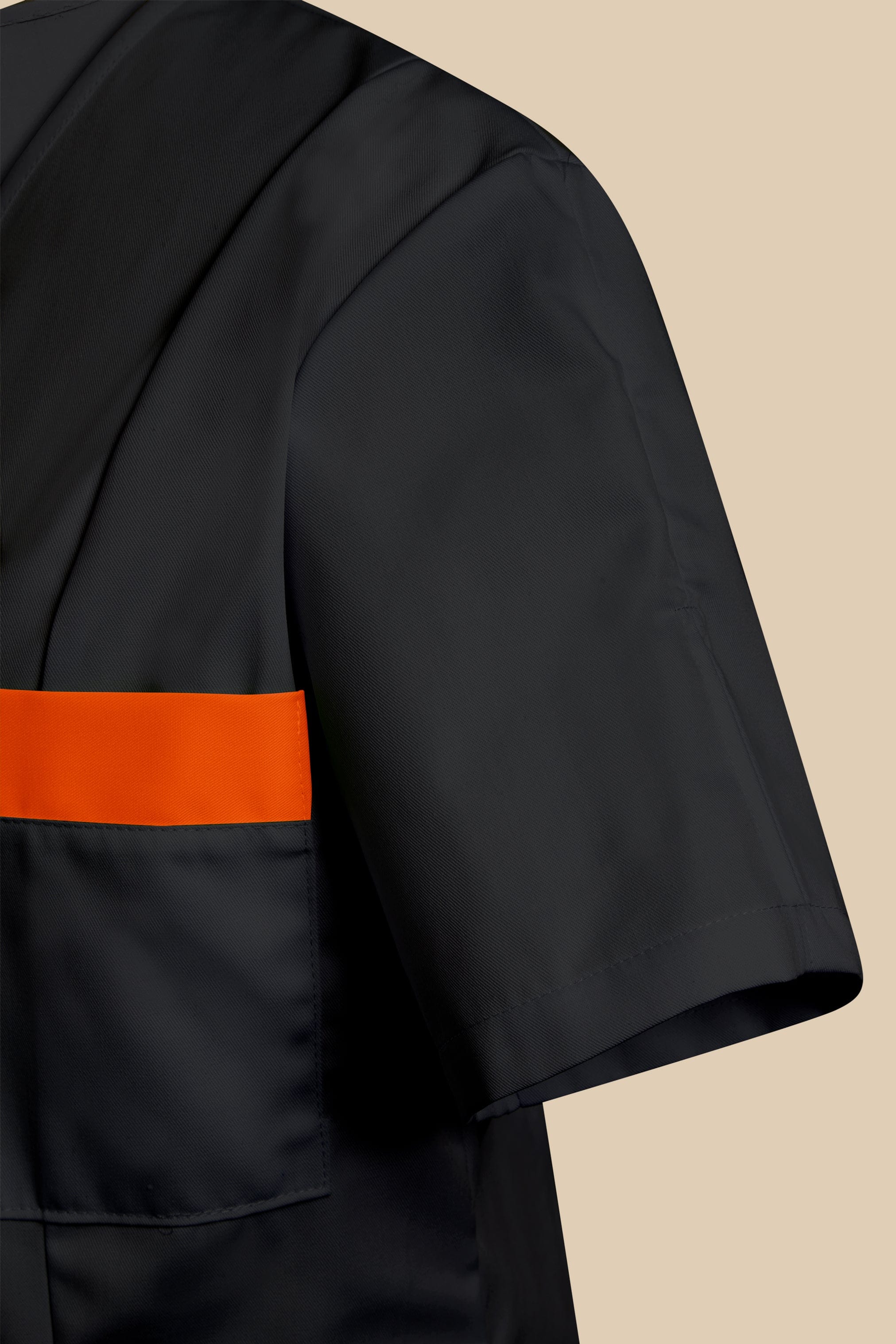 SRC Création Blouse Médicale Blouse médicale femme fermeture éclair noir et orange - ISKA