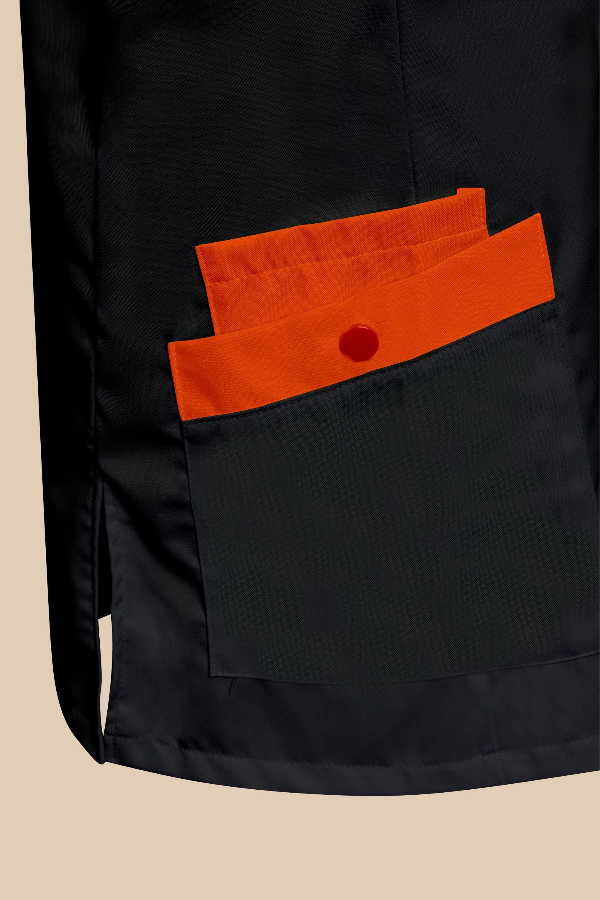 SRC Création Blouse Médicale Blouse médicale femme fermeture éclair noir et orange - ISKA