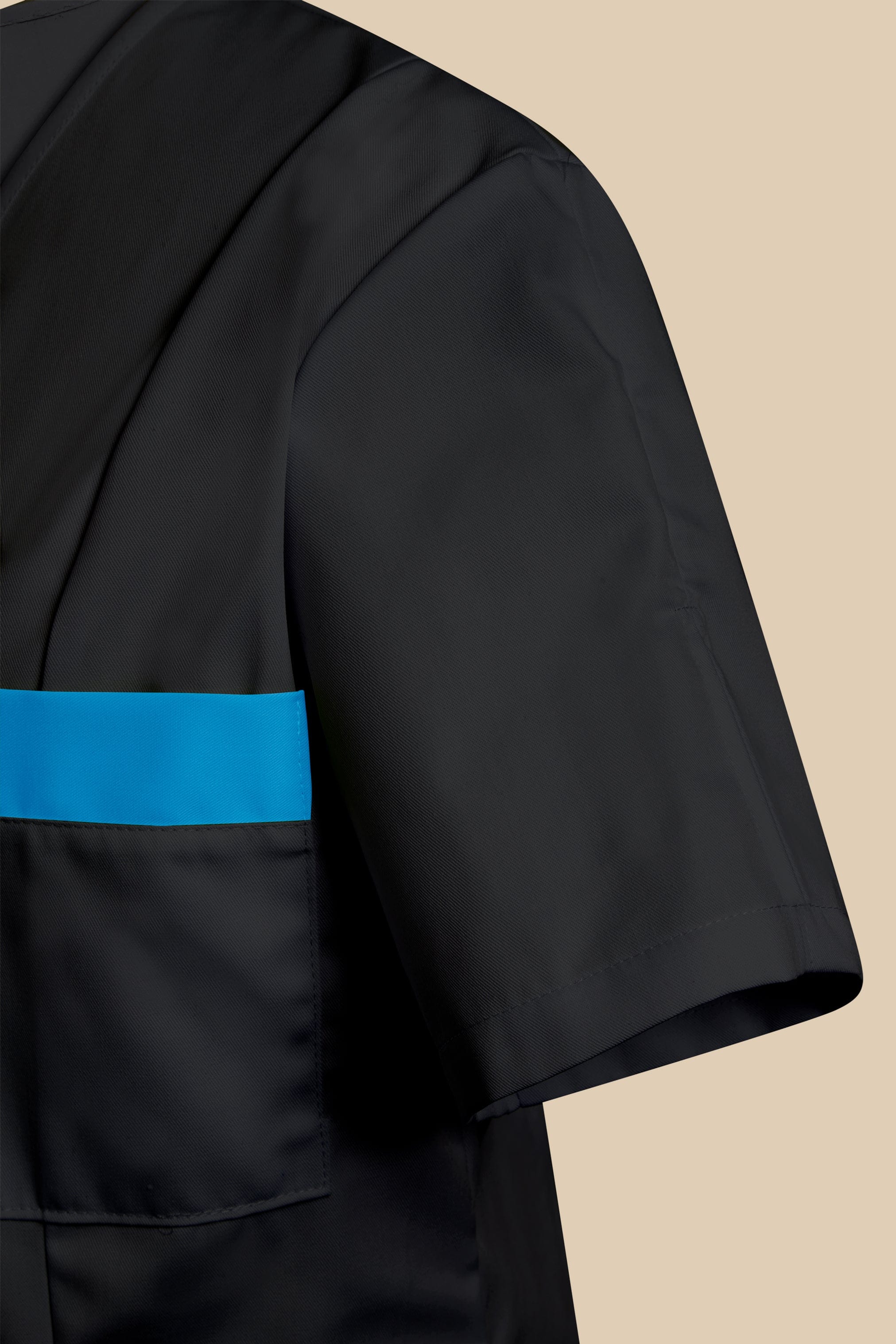 SRC Création Blouse Médicale Blouse médicale femme fermeture éclair noir et turquoise - ISKA