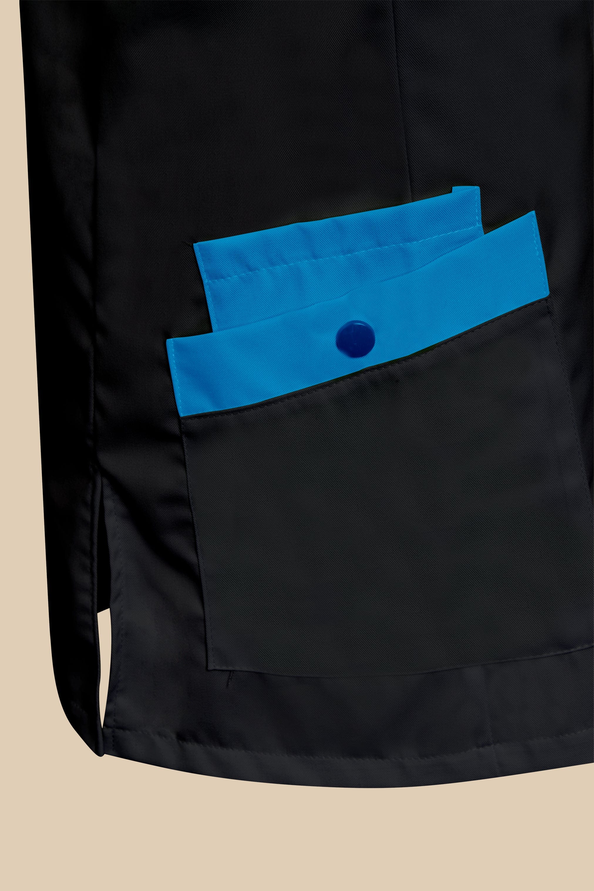 SRC Création Blouse Médicale Blouse médicale femme fermeture éclair noir et turquoise - ISKA