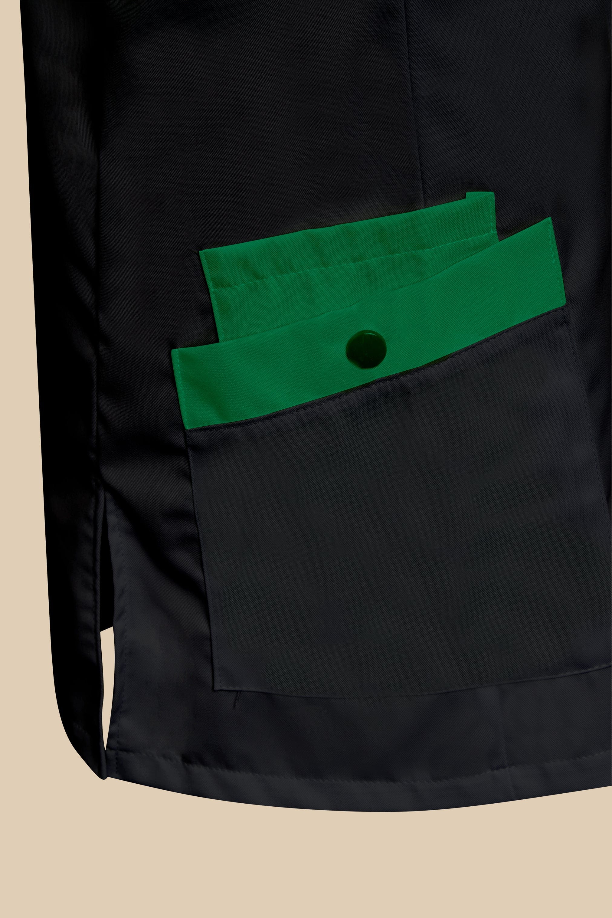 SRC Création Blouse Médicale Blouse médicale femme fermeture éclair noir et vert - ISKA