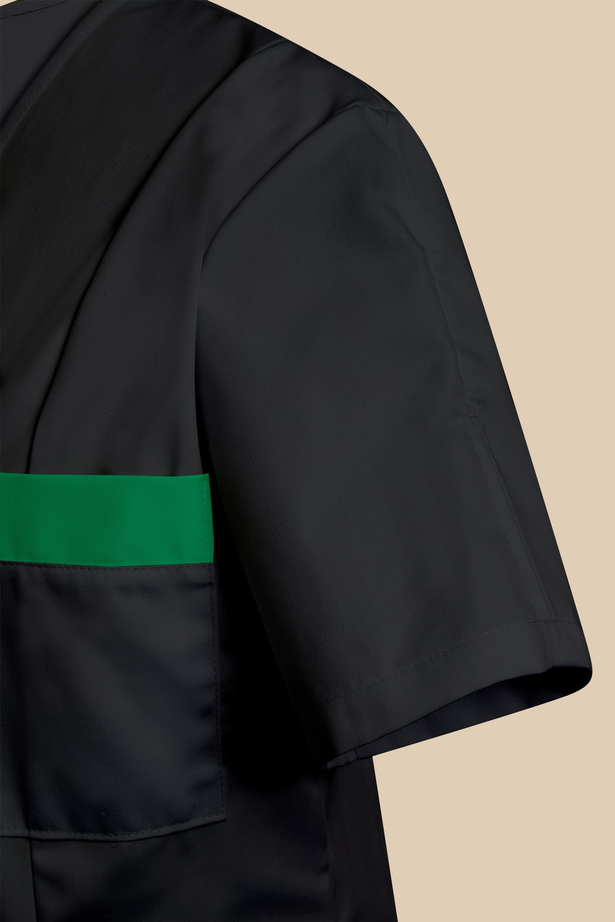 SRC Création Blouse Médicale Blouse médicale femme fermeture éclair noir et vert - ISKA