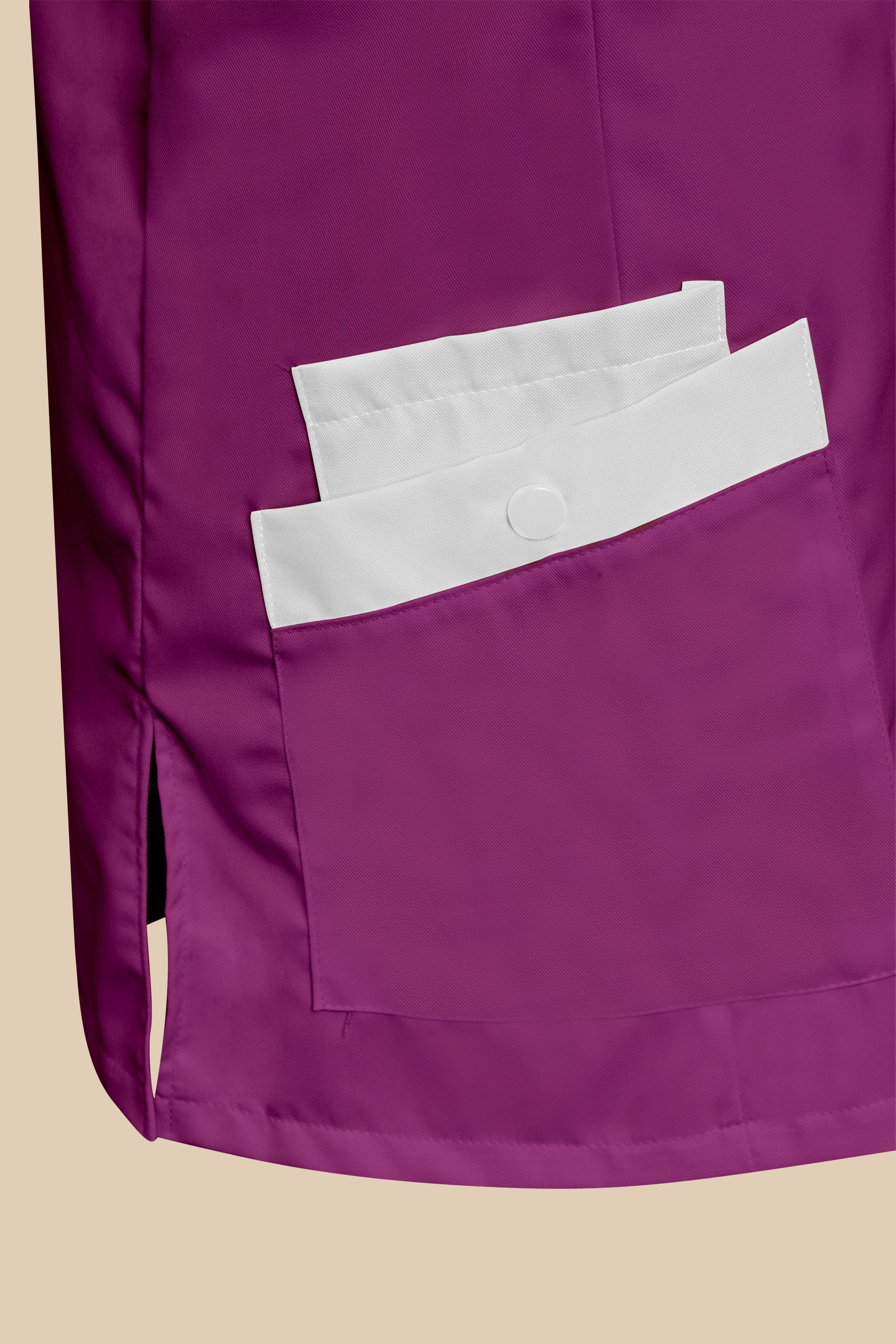 SRC Création Blouse Médicale Blouse médicale femme fermeture éclair prune et blanc - ISKA