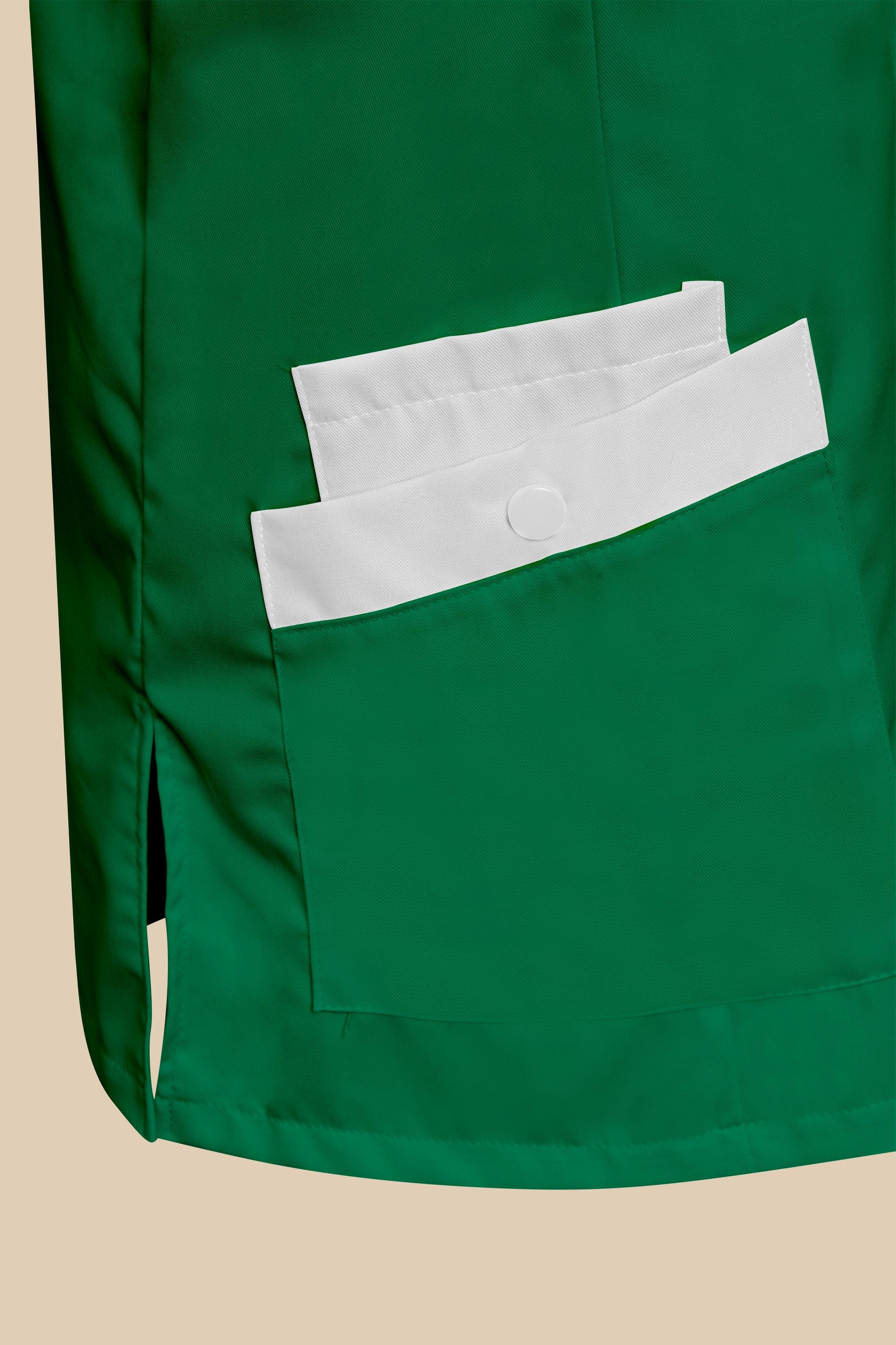 SRC Création Blouse Médicale Blouse médicale femme fermeture éclair vert et blanc - ISKA
