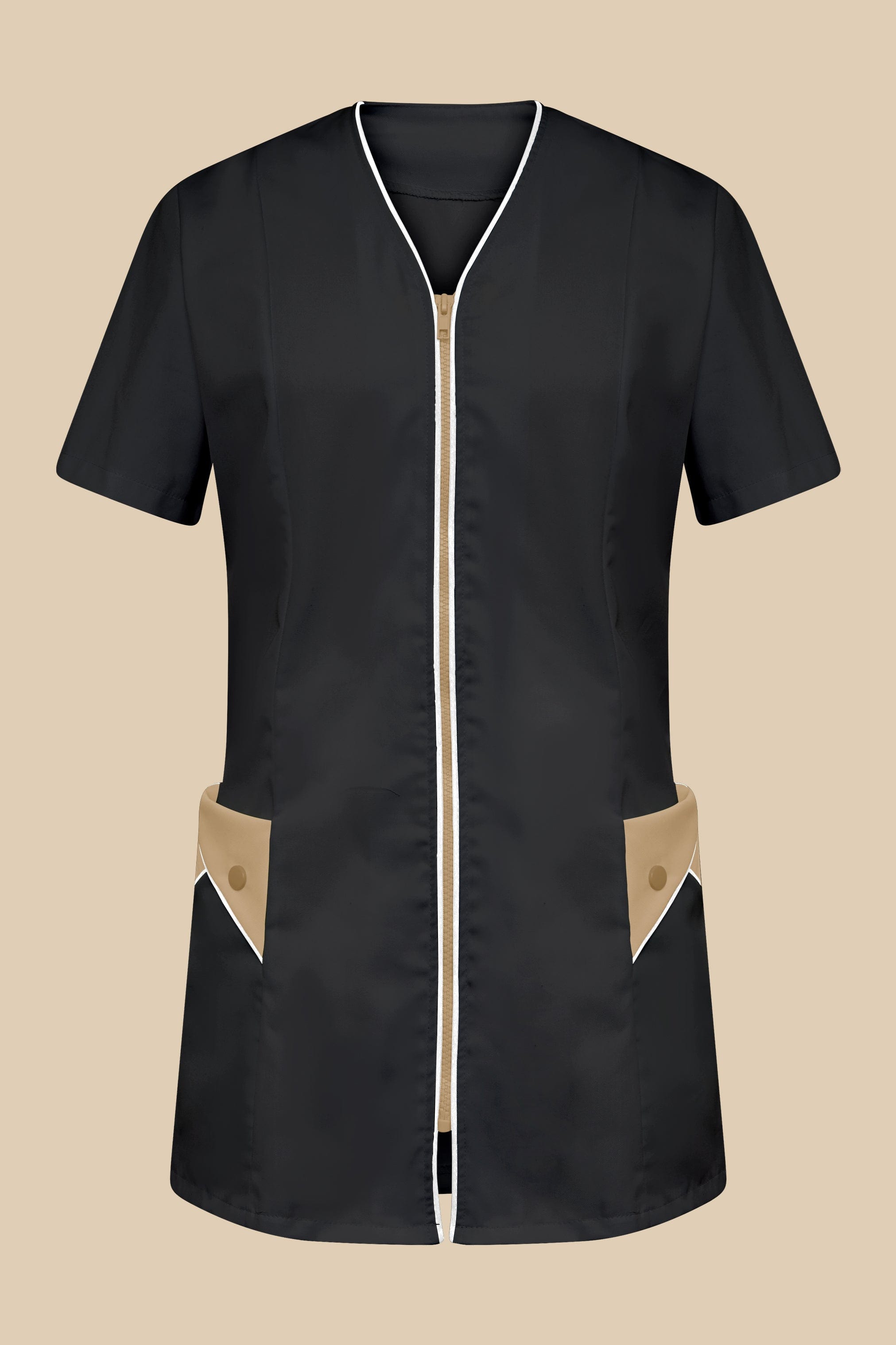 SRC Création Blouse Médicale Blouse médicale femme noir et biscuit - NOLA