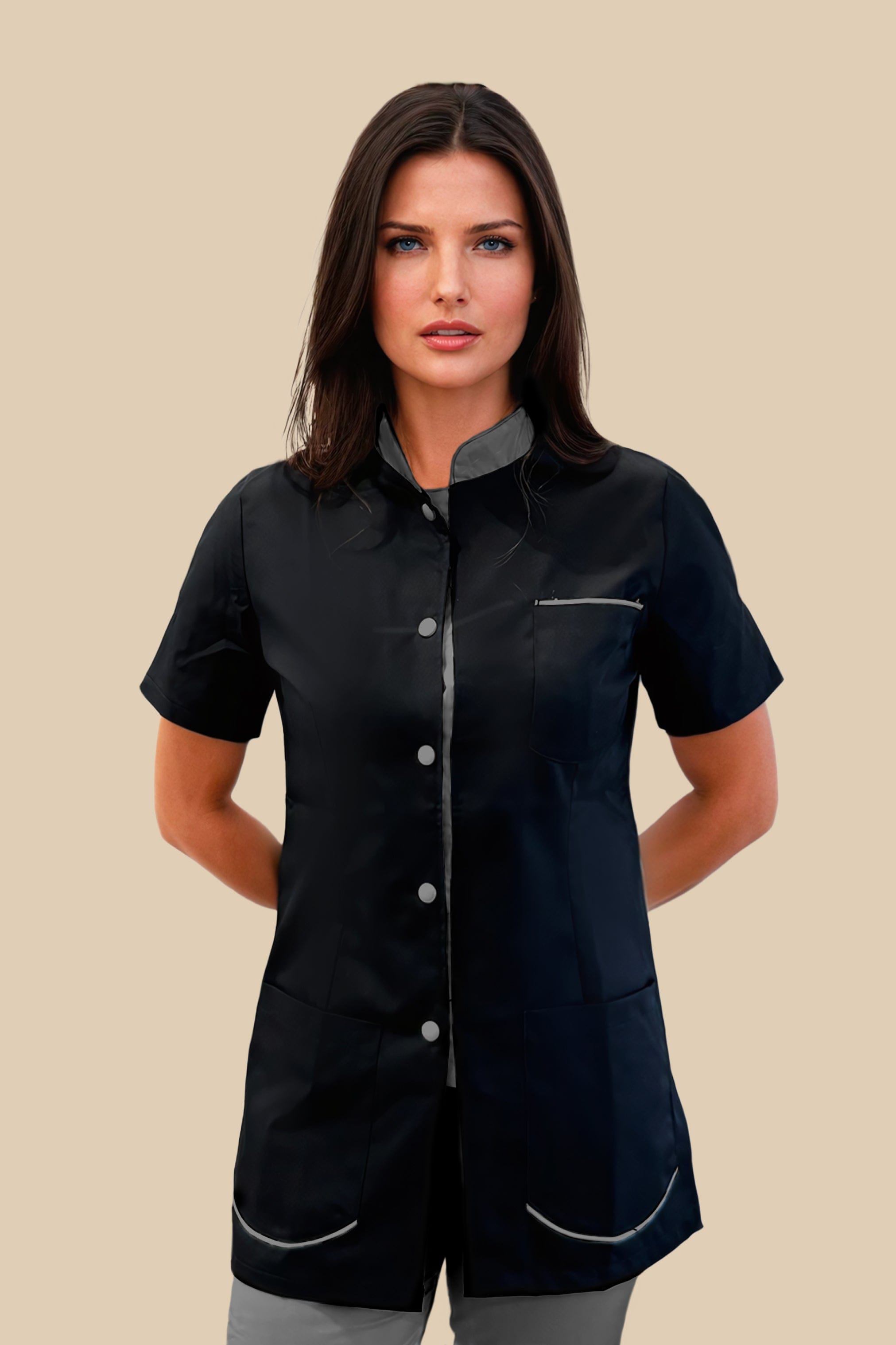 SRC Création Blouse Médicale Blouse médicale femme noir et gris - SAANA