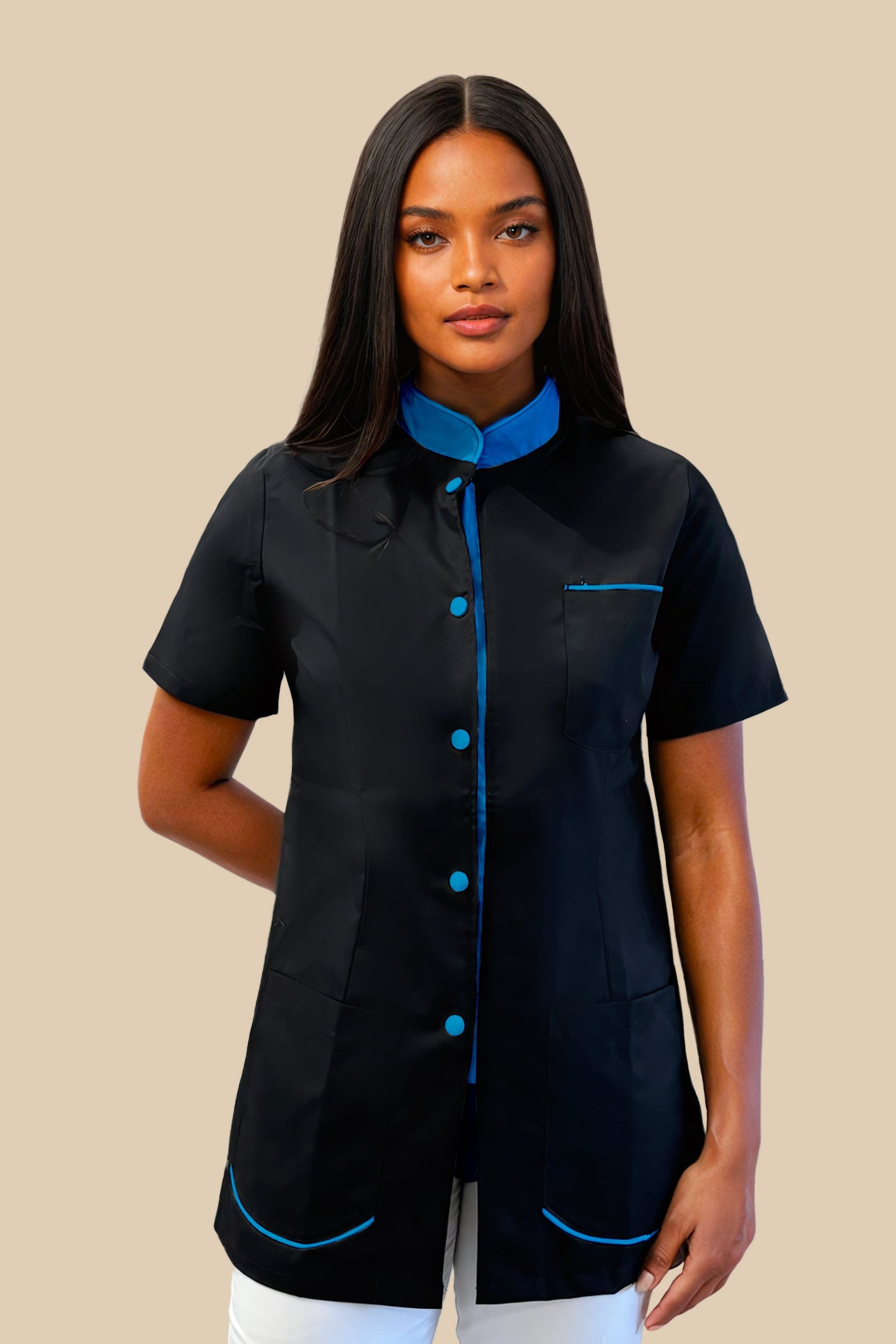 SRC Création Blouse Médicale Blouse médicale femme noir et turquoise - SAANA
