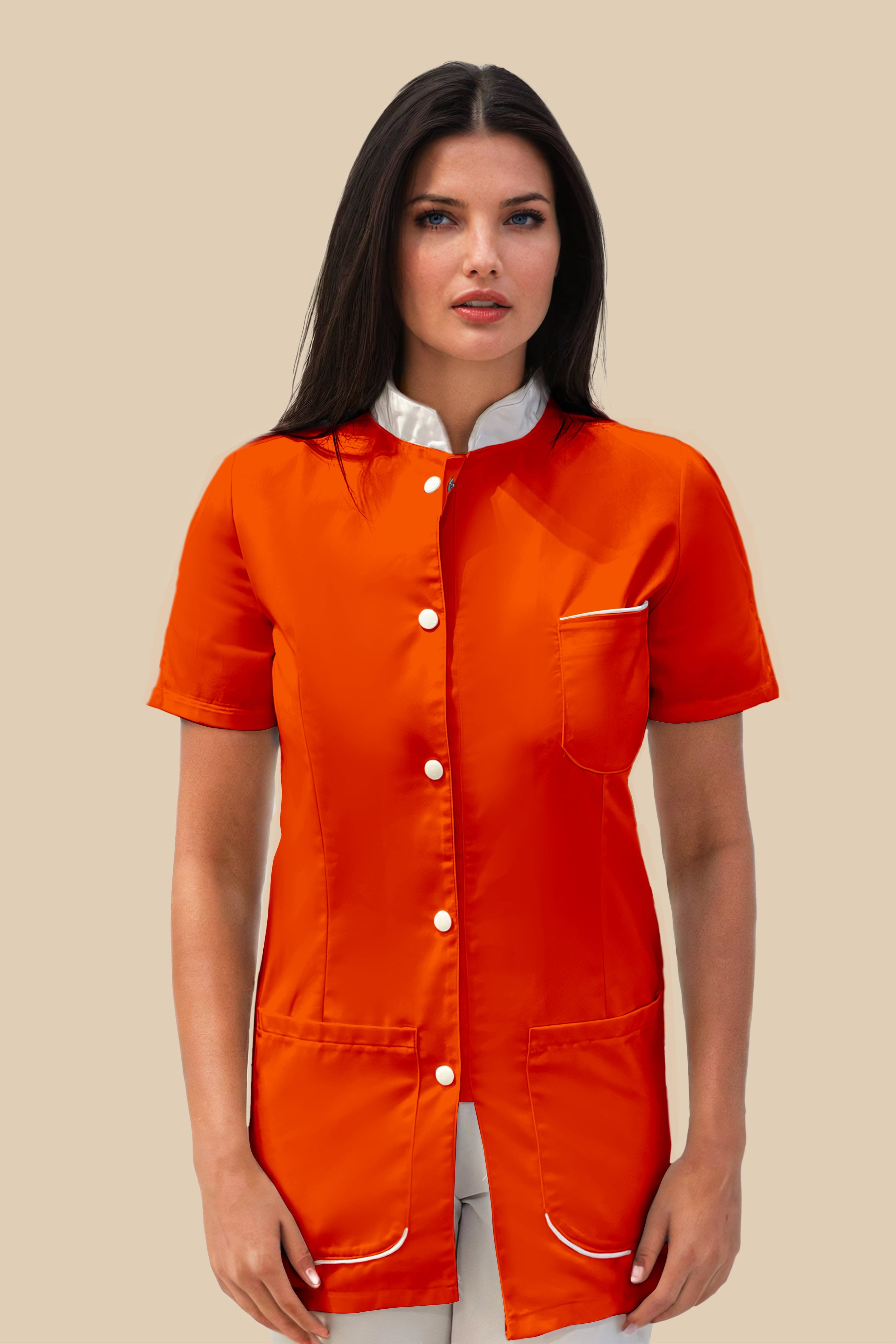 SRC Création Blouse Médicale Blouse médicale femme orange et blanc - SAANA