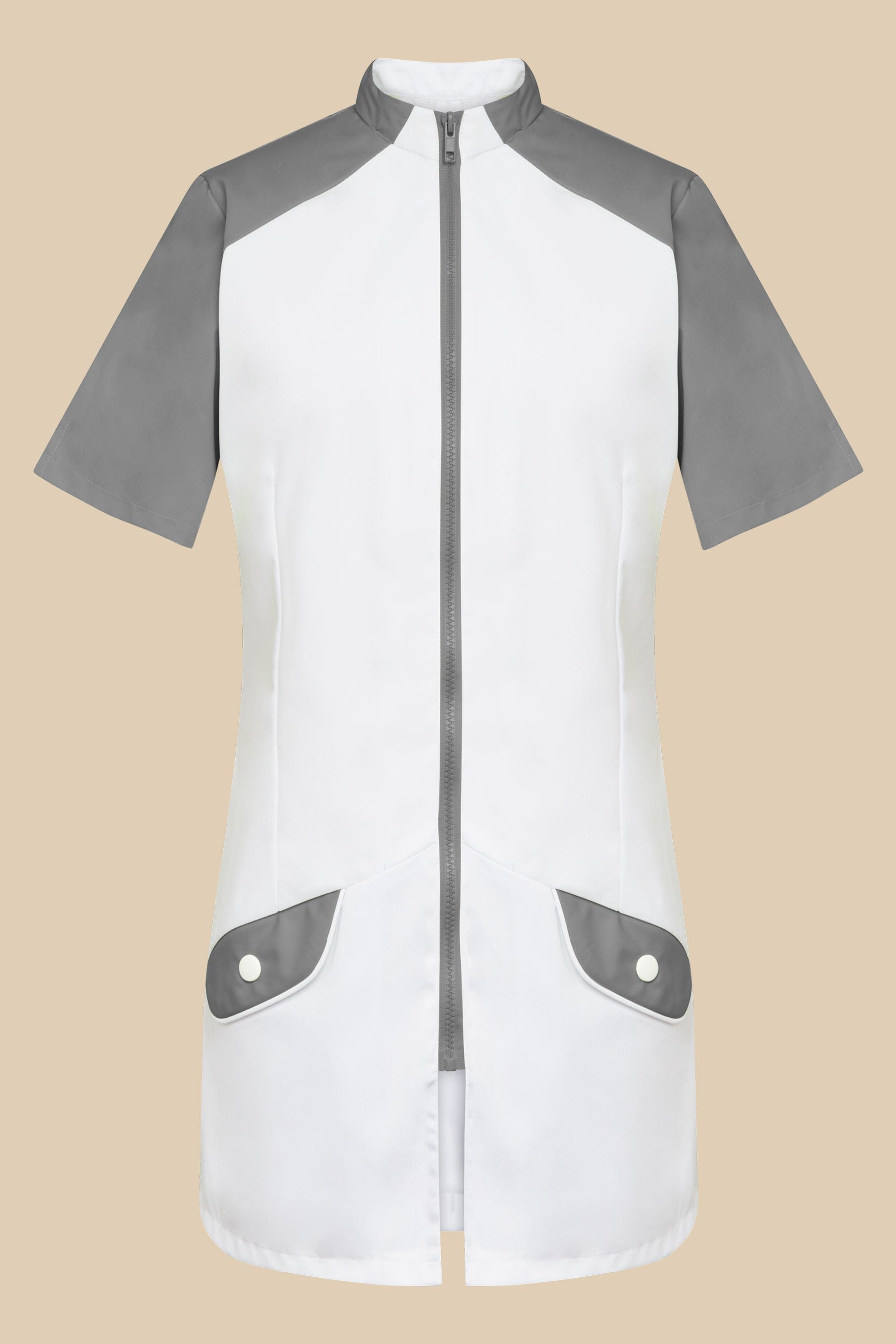 SRC Création Blouse Médicale Blouse médicale femme originale blanc et gris - ALMA
