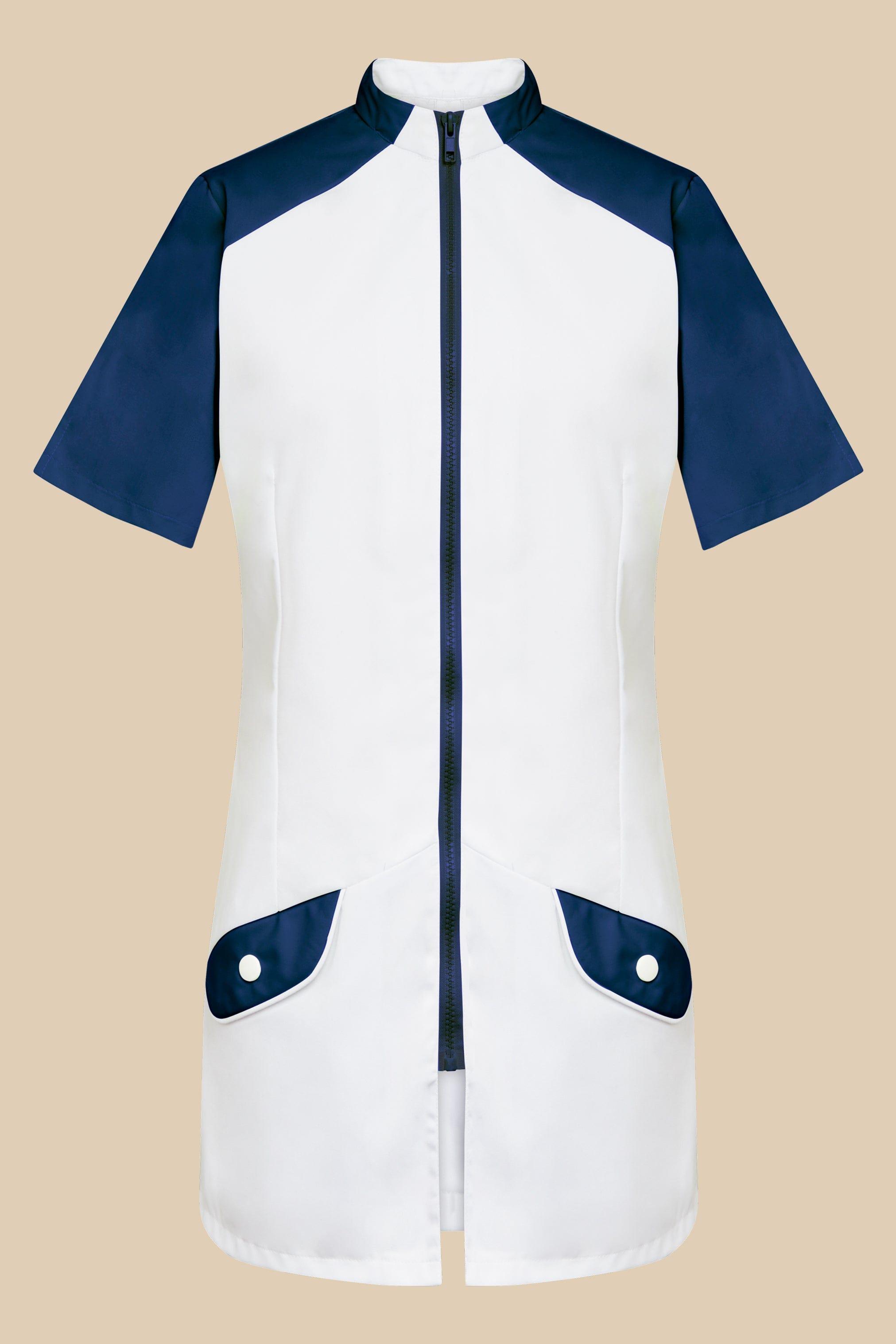 SRC Création Blouse Médicale Blouse médicale femme originale blanc et marine - ALMA