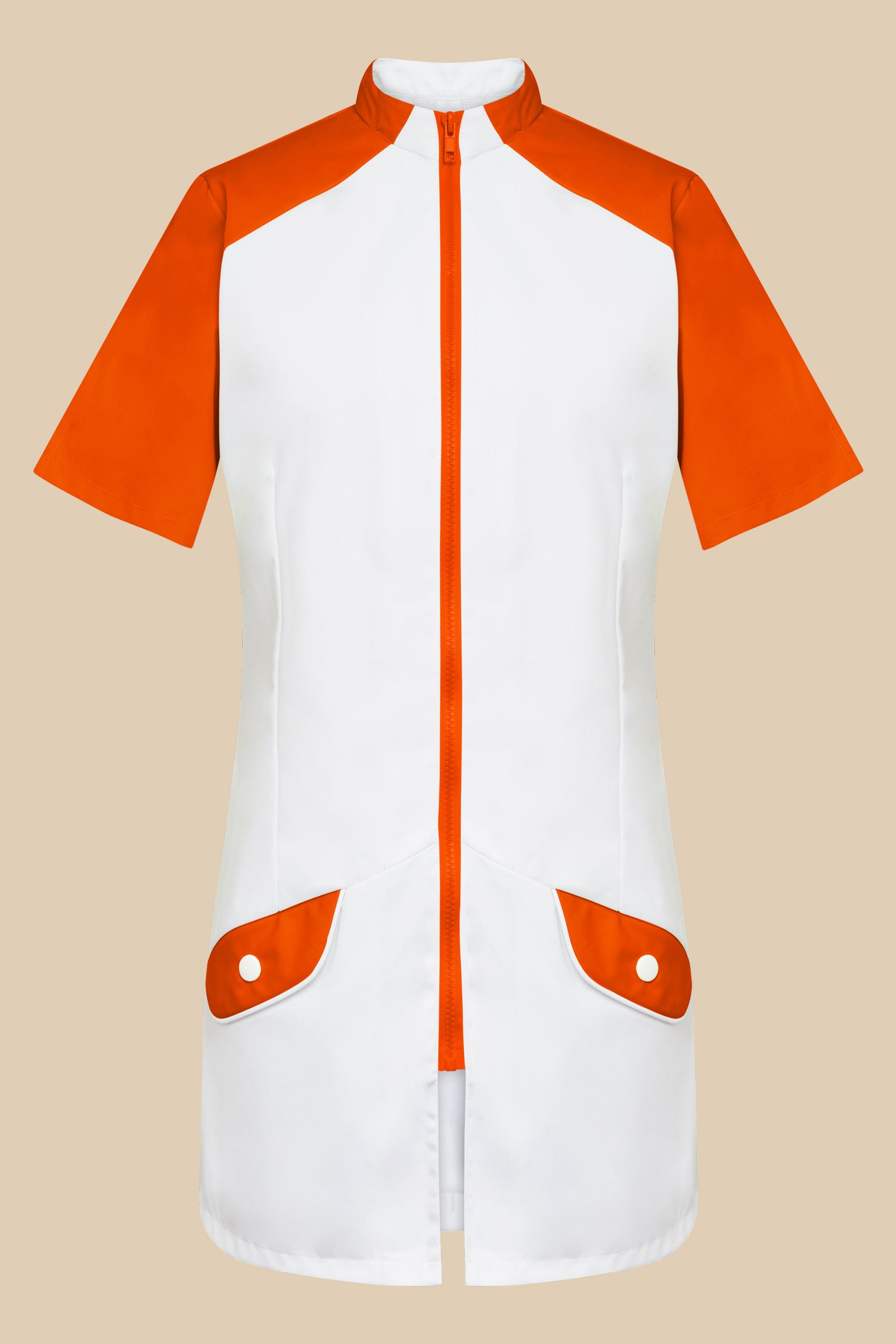 SRC Création Blouse Médicale Blouse médicale femme originale blanc et orange - ALMA