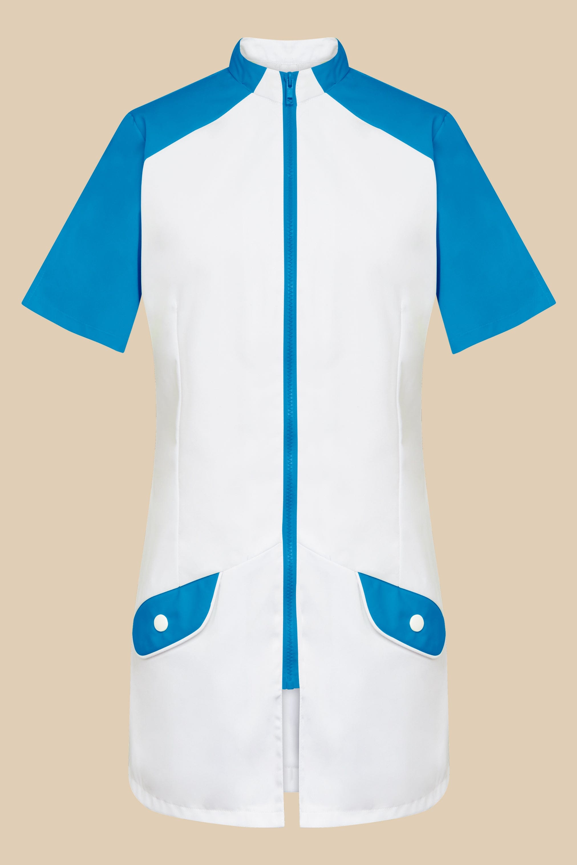 SRC Création Blouse Médicale Blouse médicale femme originale blanc et turquoise - ALMA