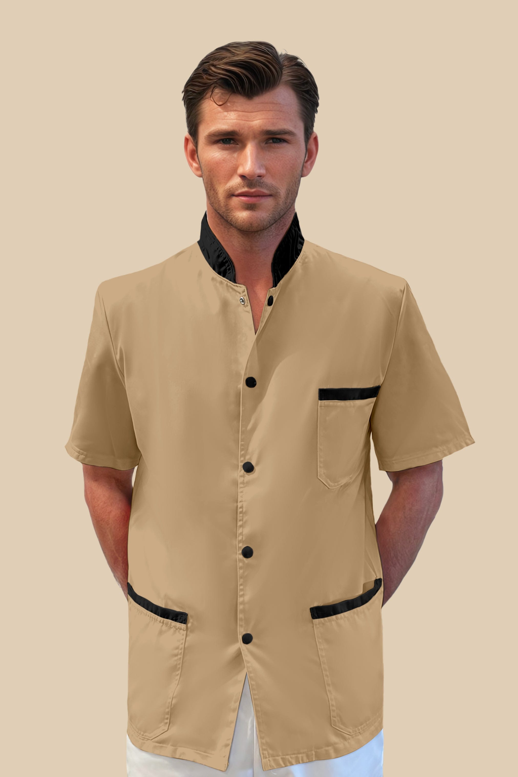SRC Création Blouse Médicale Blouse médicale homme biscuit et noir - ONEGO