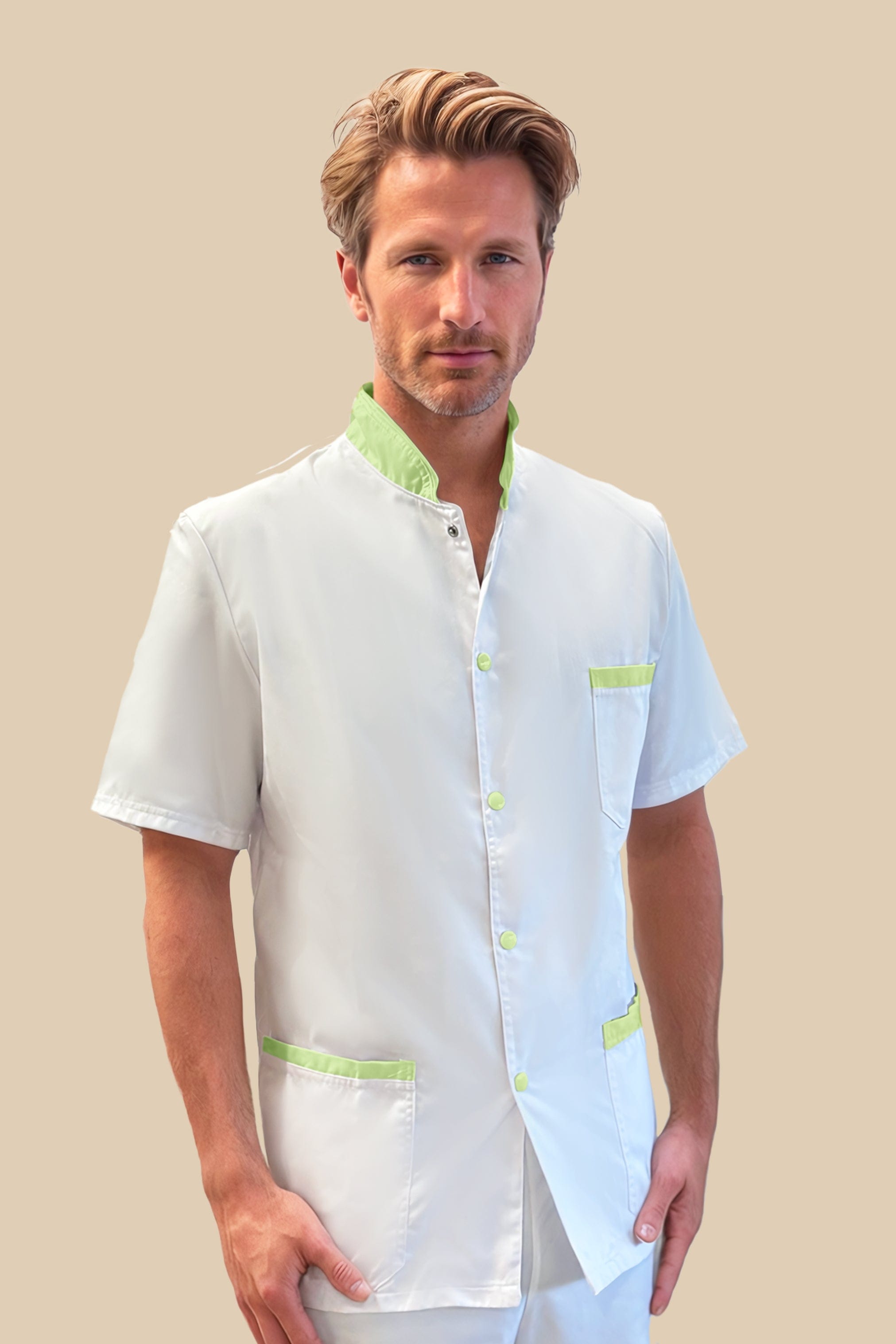SRC Création Blouse Médicale Blouse médicale homme blanc et anis - ONEGO