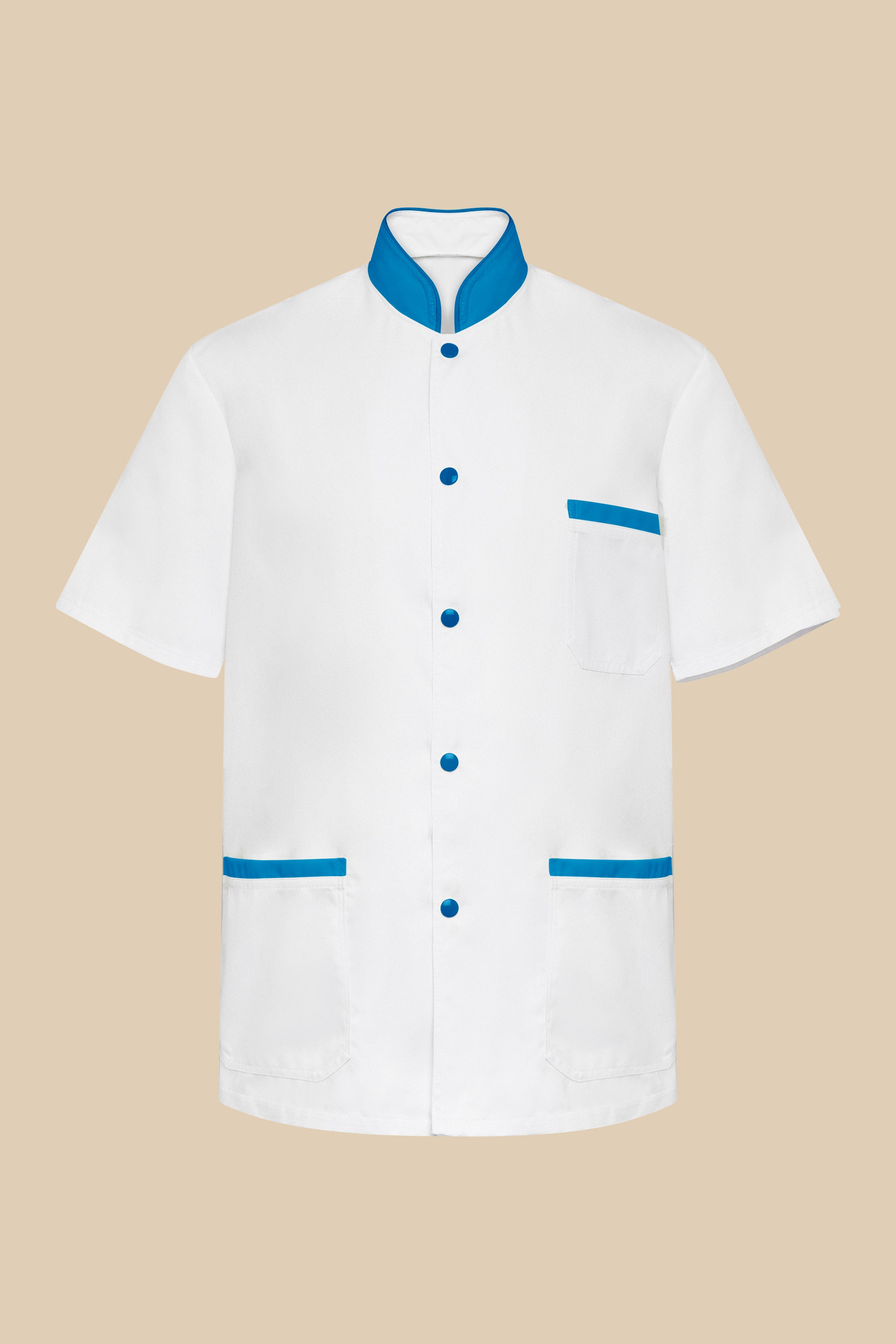 SRC Création Blouse Médicale Blouse médicale homme blanc et turquoise - ONEGO
