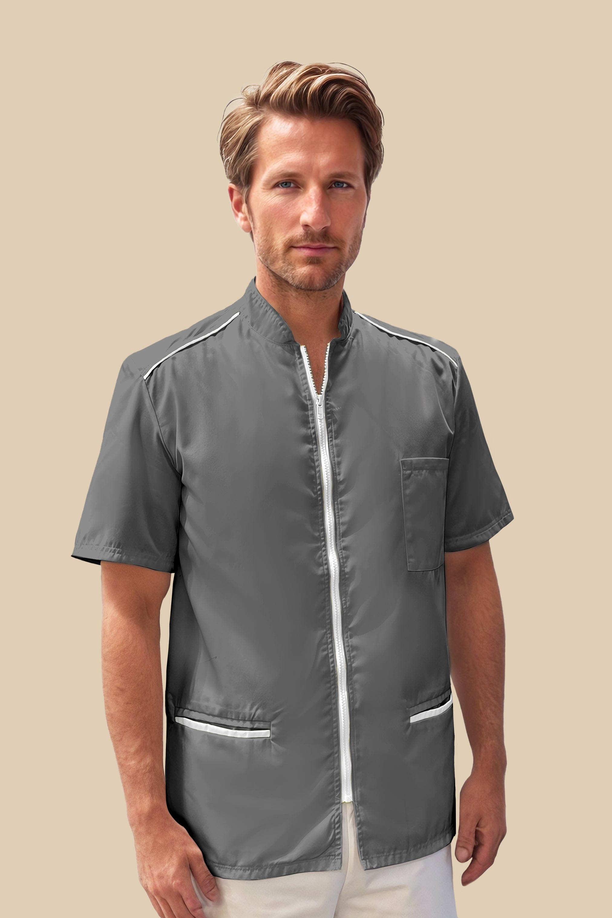 SRC Création Blouse Médicale Blouse médicale homme gris et blanc - ALMO
