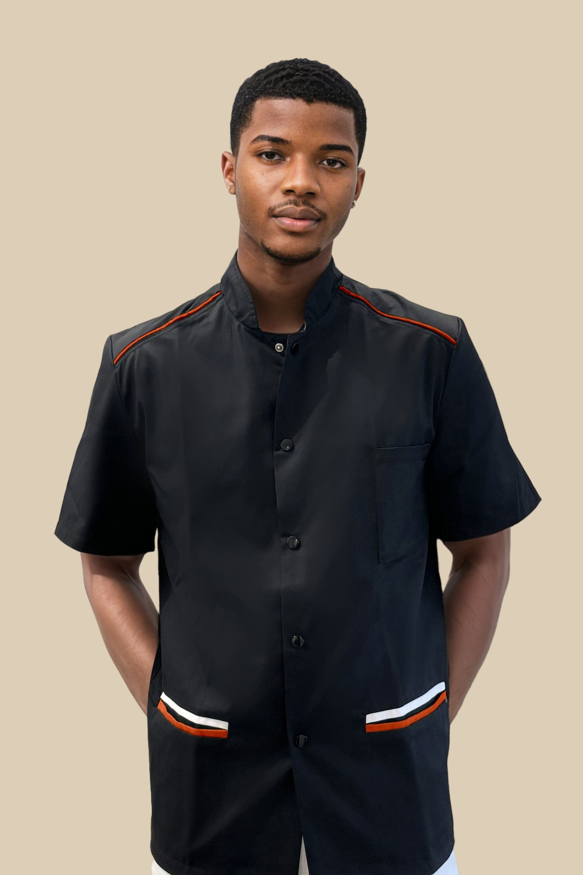 SRC Création Blouse Médicale Blouse médicale homme noir orange originale - SANO