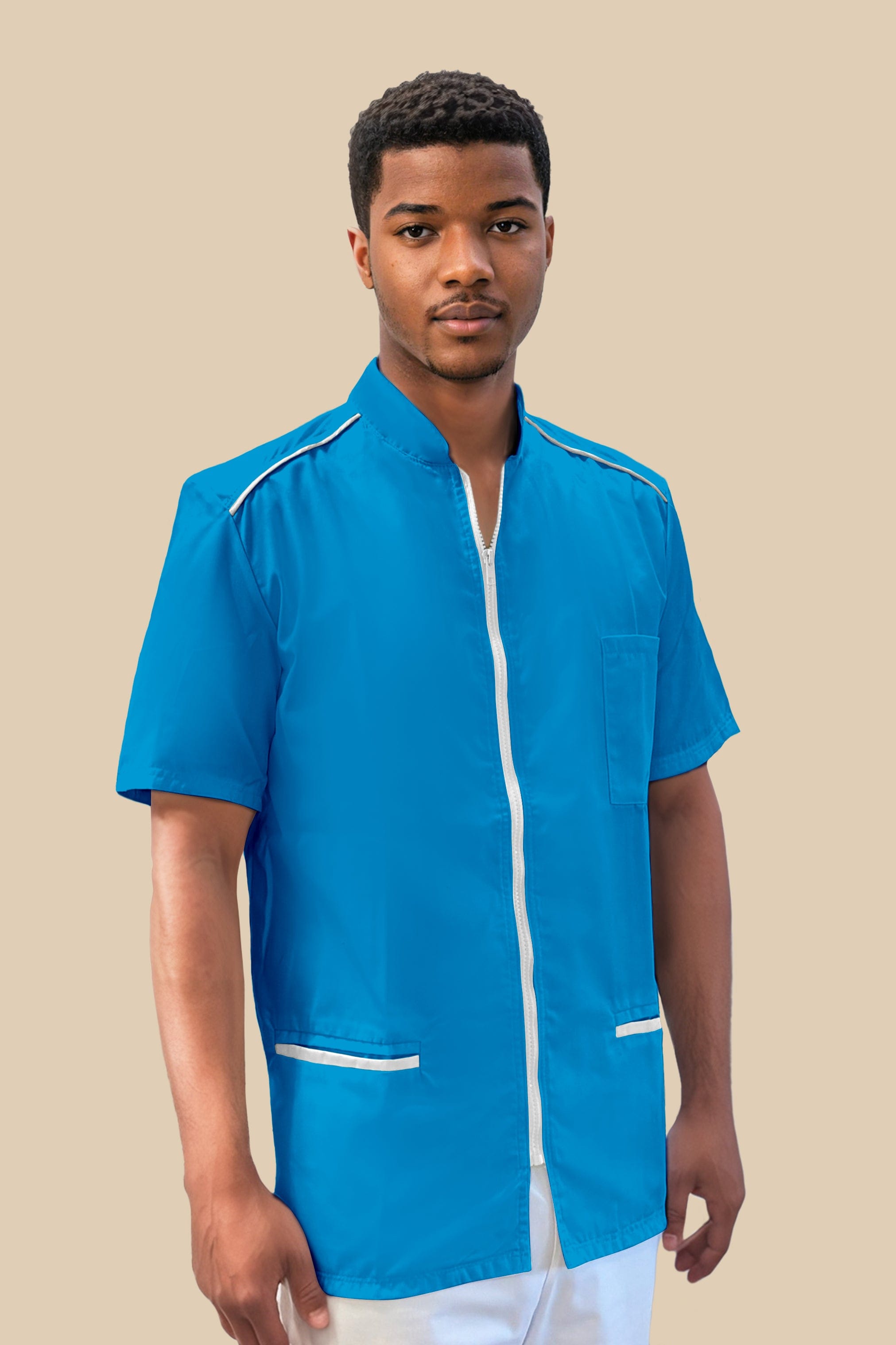 SRC Création Blouse Médicale Blouse médicale homme turquoise et blanc - ALMO