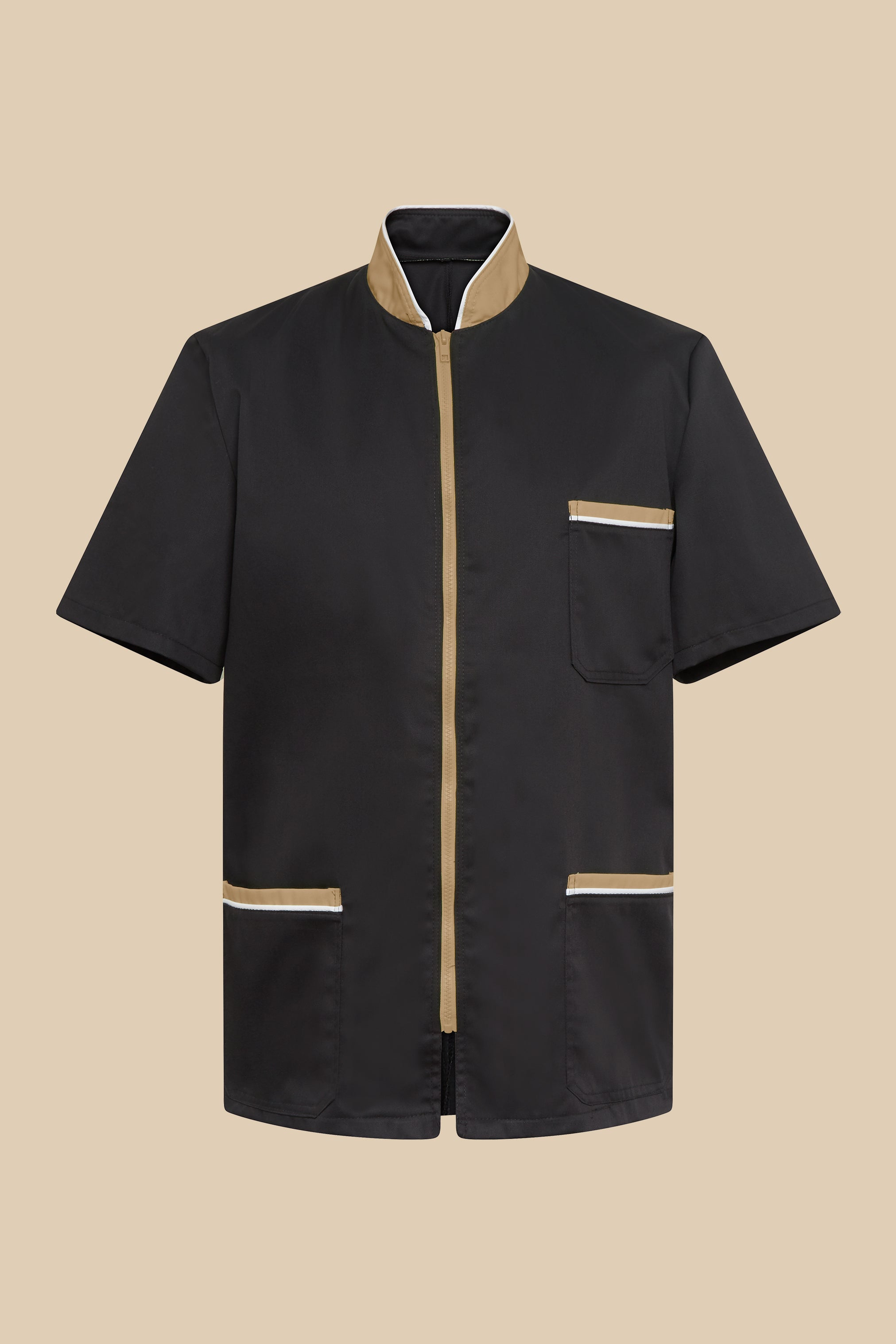 SRC Création Blouse Médicale Blouse médicale noir et biscuit homme fermeture éclair - PRESPO