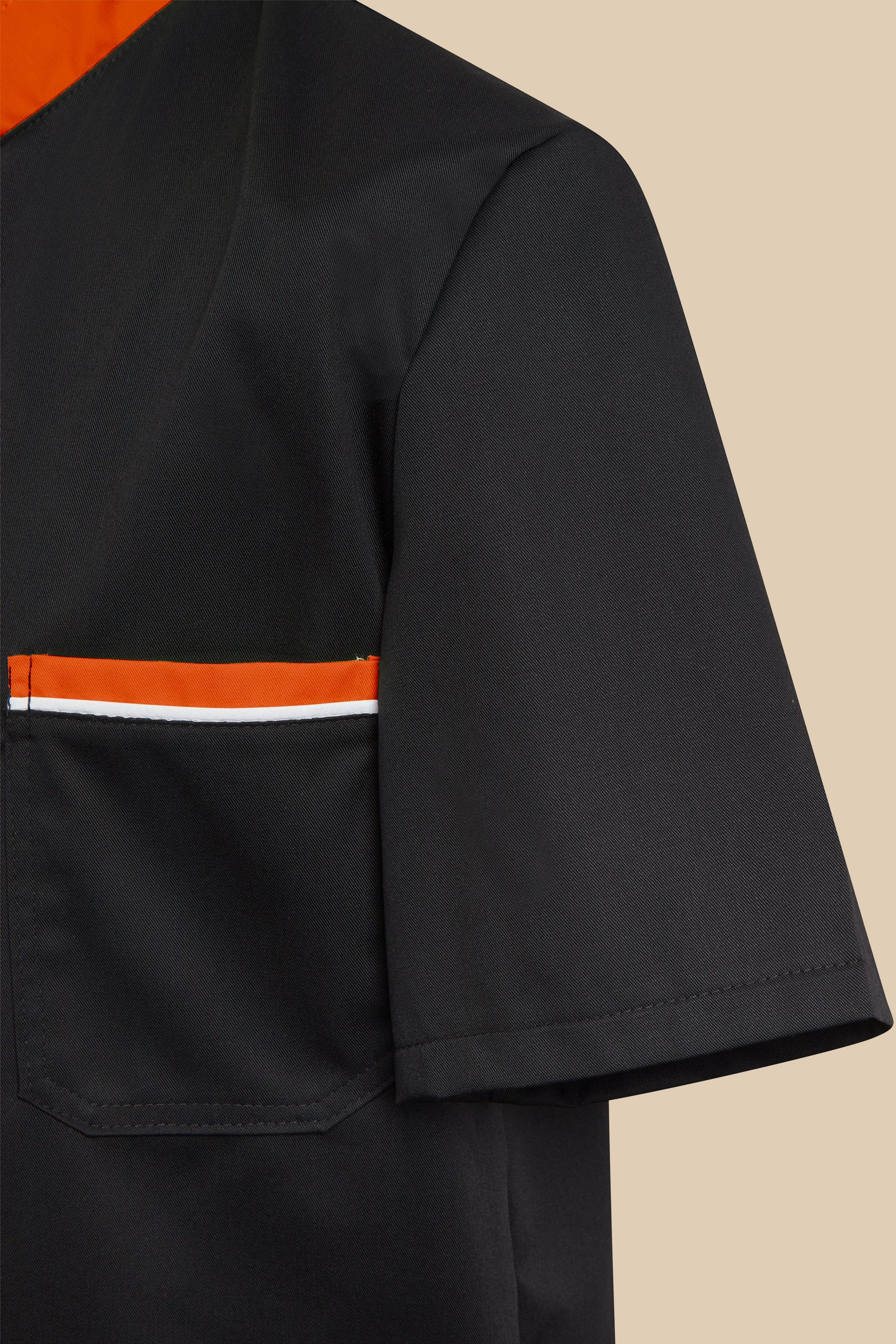 SRC Création Blouse Médicale Blouse médicale noir et orange homme fermeture éclair - PRESPO