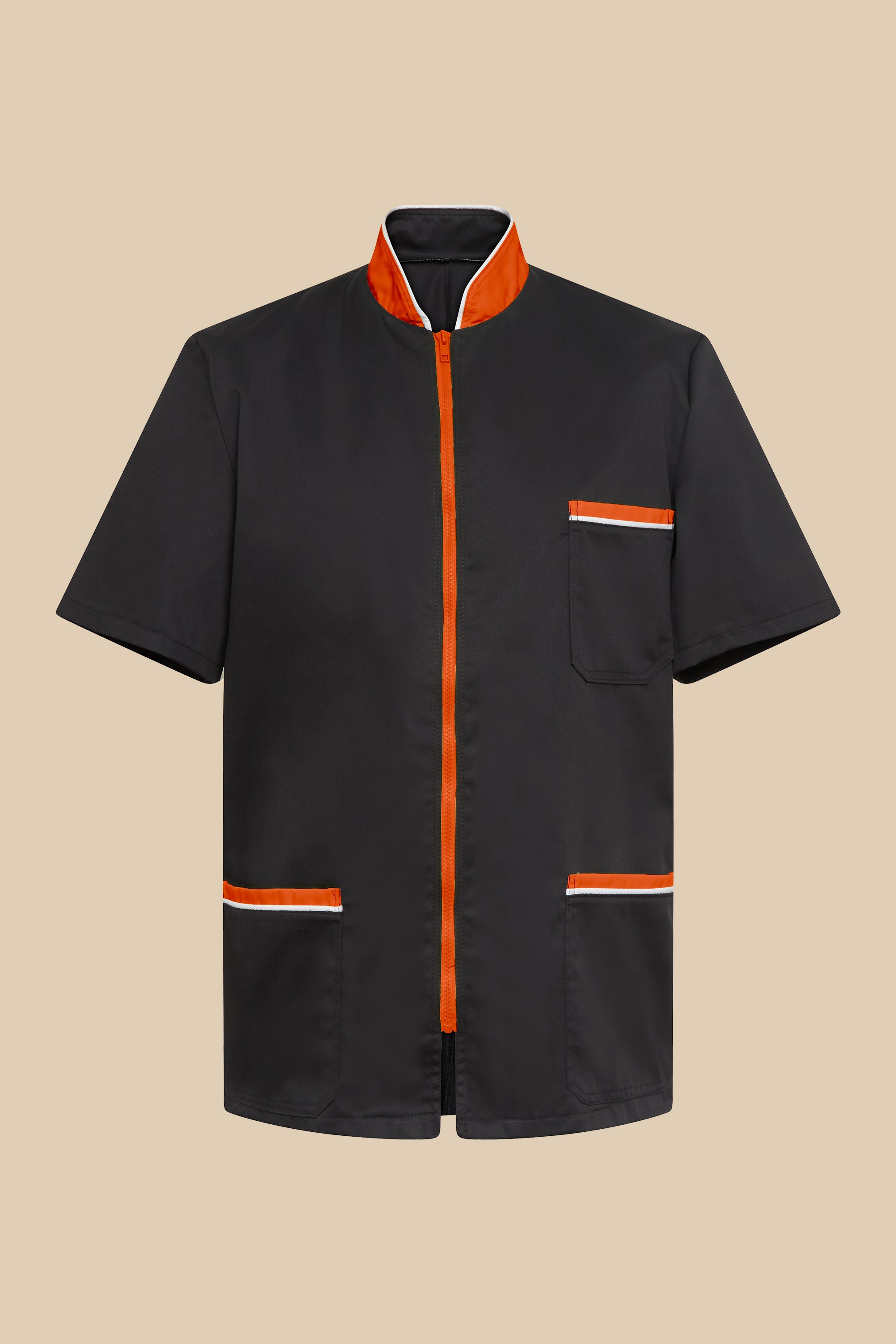 SRC Création Blouse Médicale Blouse médicale noir et orange homme fermeture éclair - PRESPO